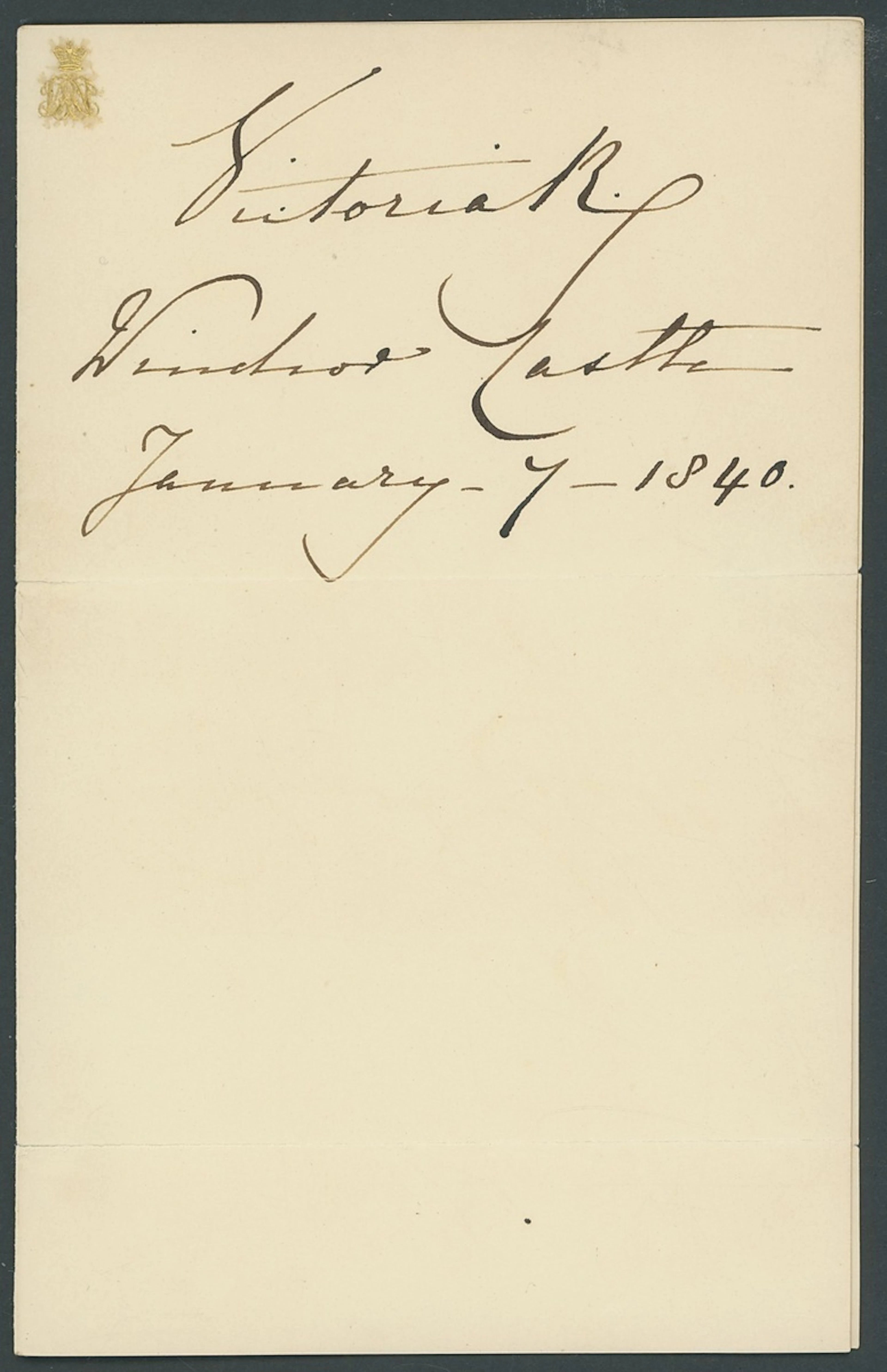 Great Britain Royalty Queen Victoria 1840 Autograph of Queen Victoria