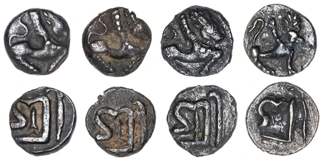 Nepal, Medieval, Anonymous, Silver Dam (4), undated, Obv. legend Śrī