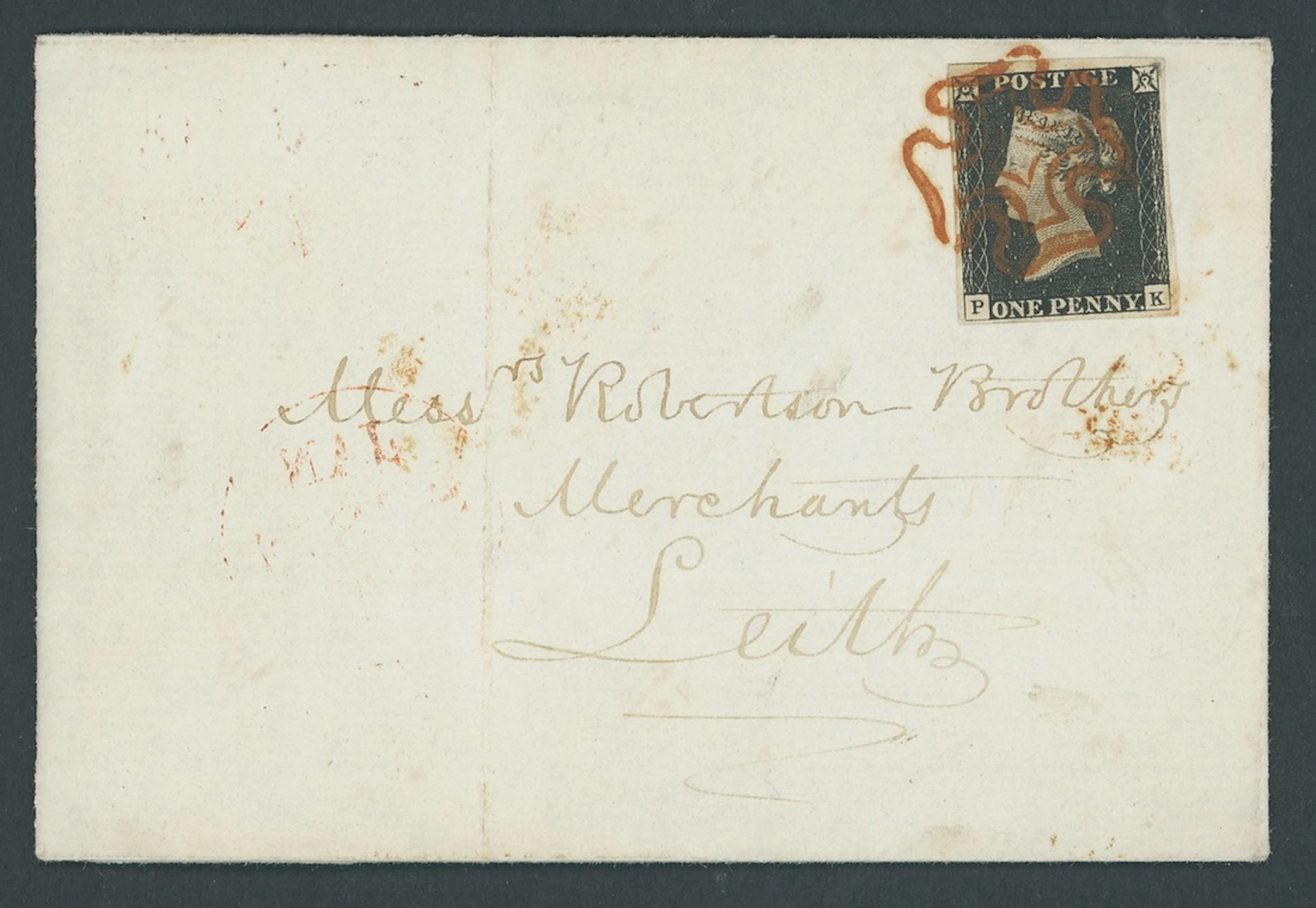 Great Britain 1840 One Penny Black Plate 2 PK, good to large margins