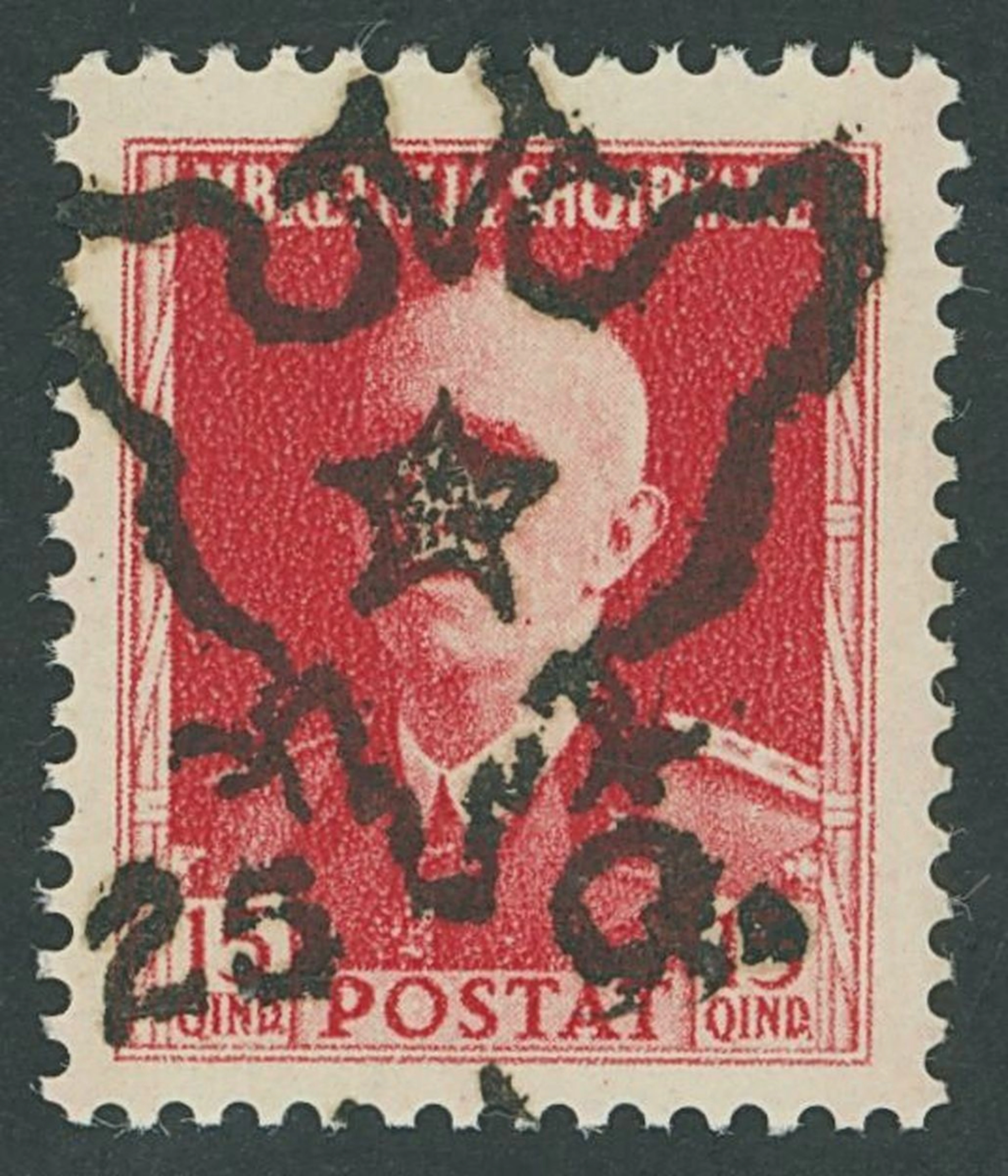 Partisan Liberation of Berat (1943) Berat. 1943, 25q. on 15q. red