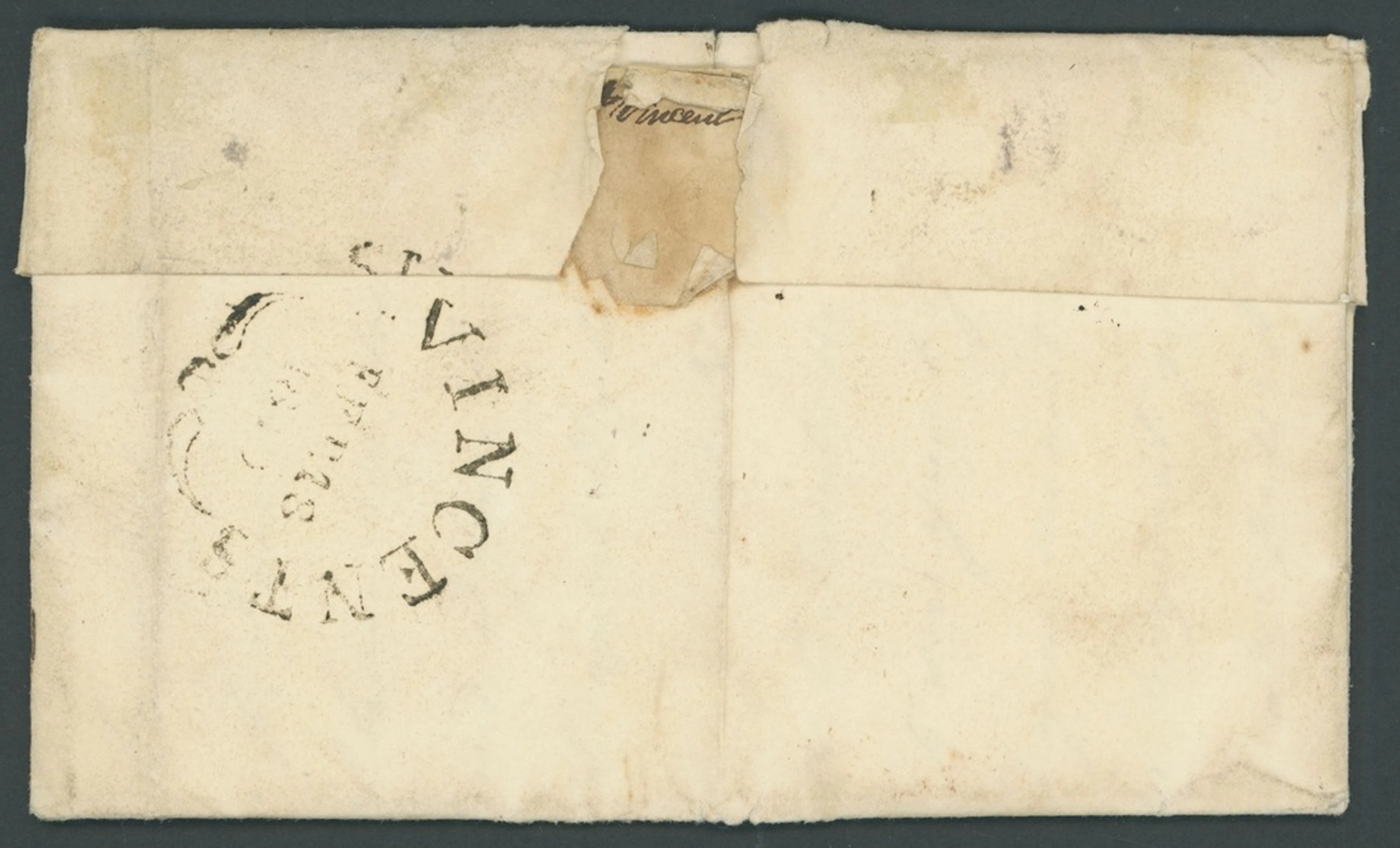 St. Vincent Early Letters and Handstamps Fleuron Datestamp, Jaffe