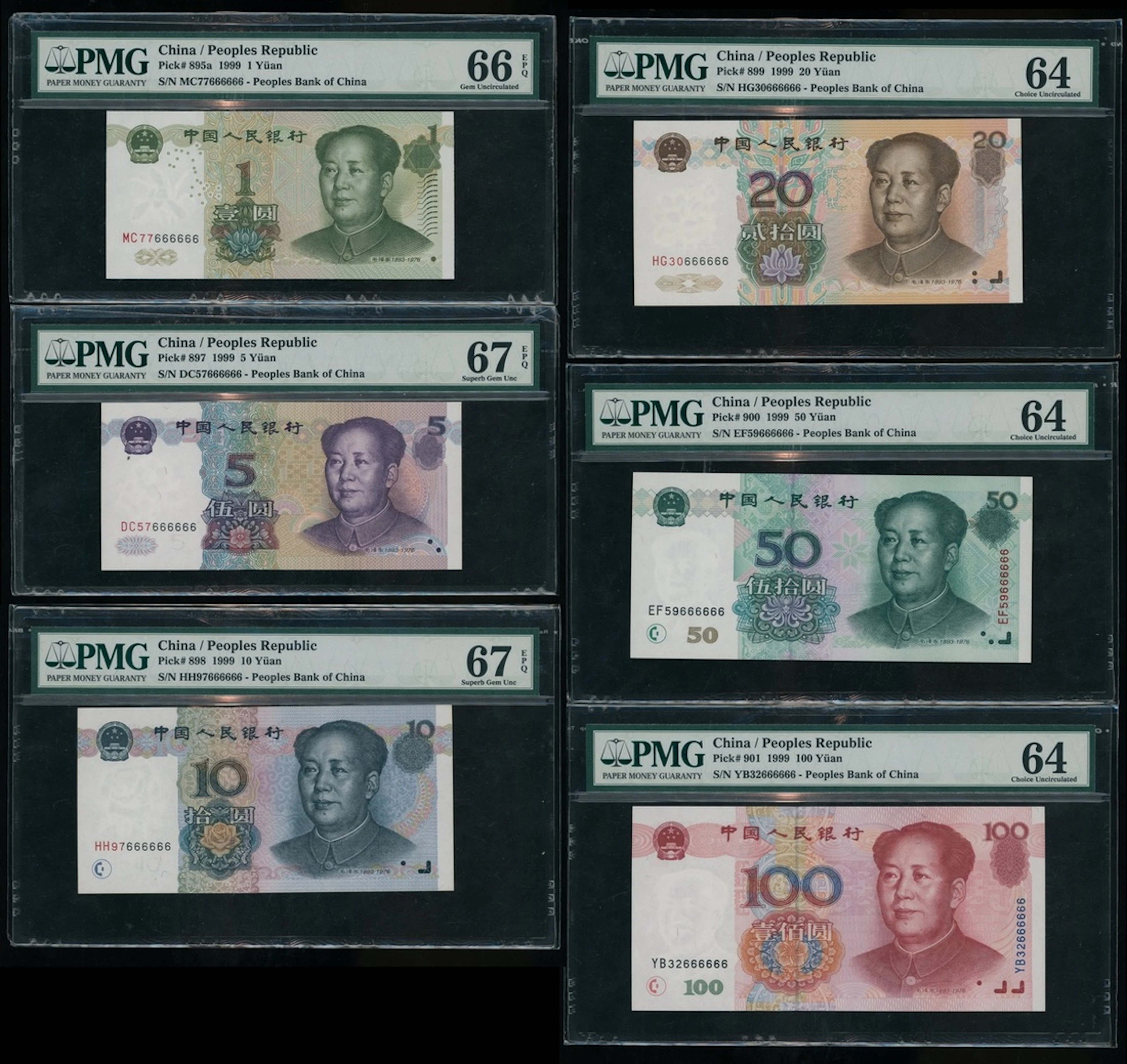 People's Bank of China, 5th Series Renminbi, 1999, a set of of 1