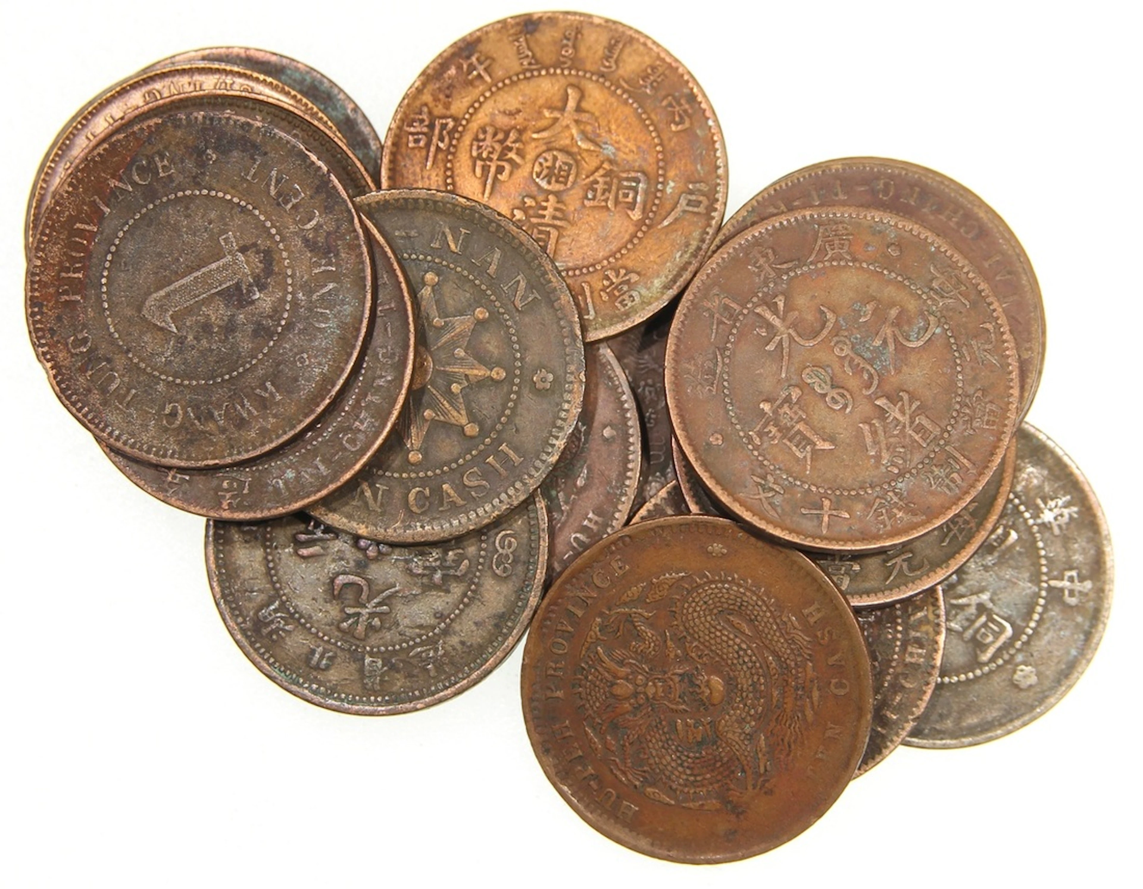 China, a group of 19x copper coins, various type