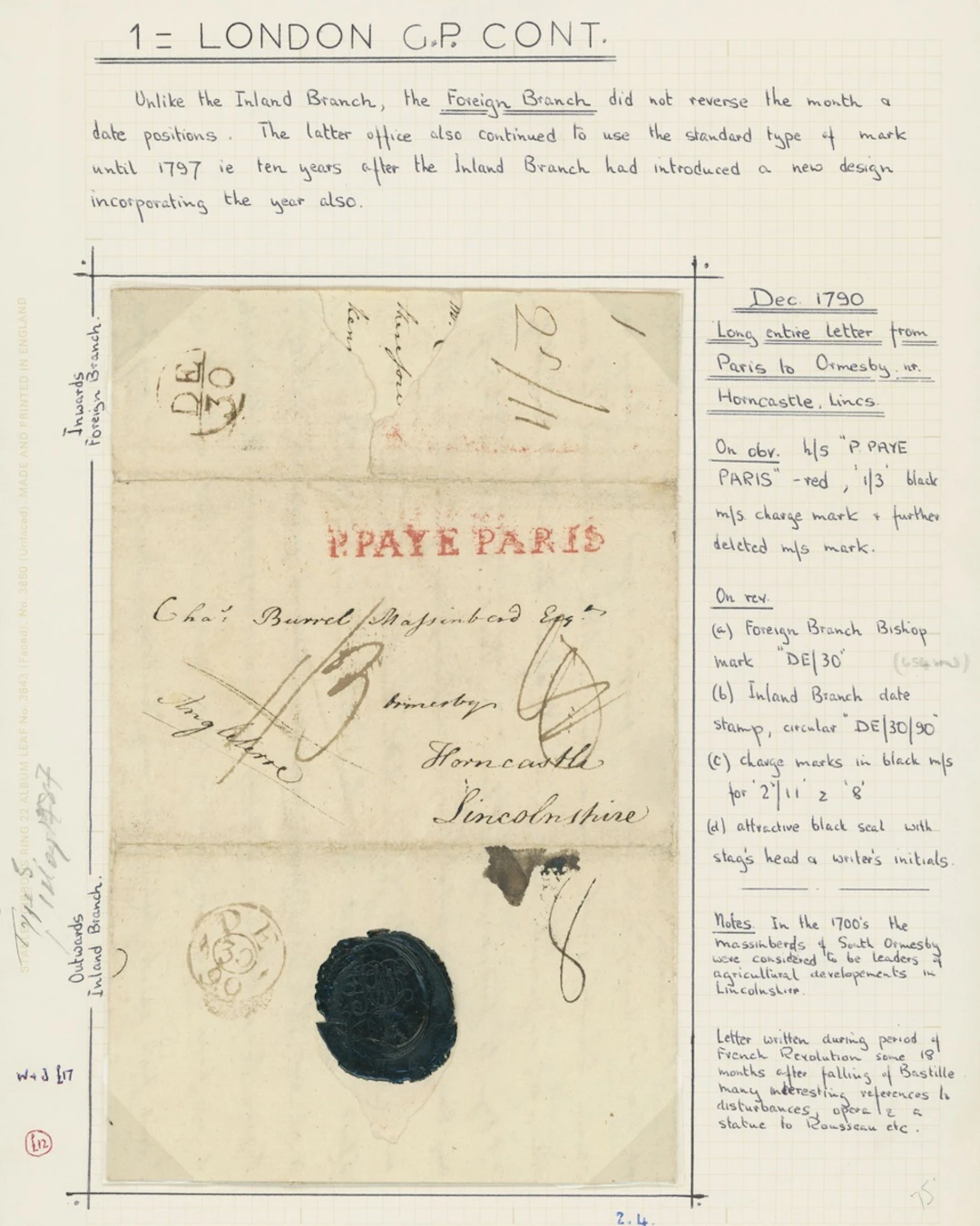 Great Britain Postal History 1702-1839, a wonderfully written up collection