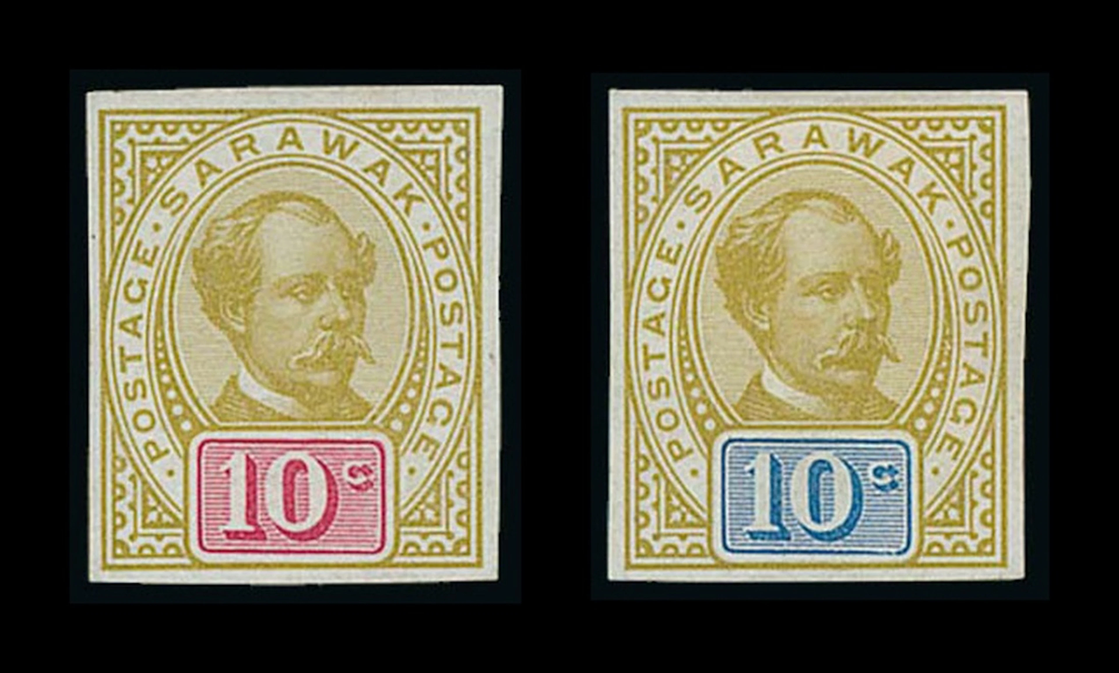 Sarawak 1899-1908 "postage postage" Issue Imperforate Colour Trials