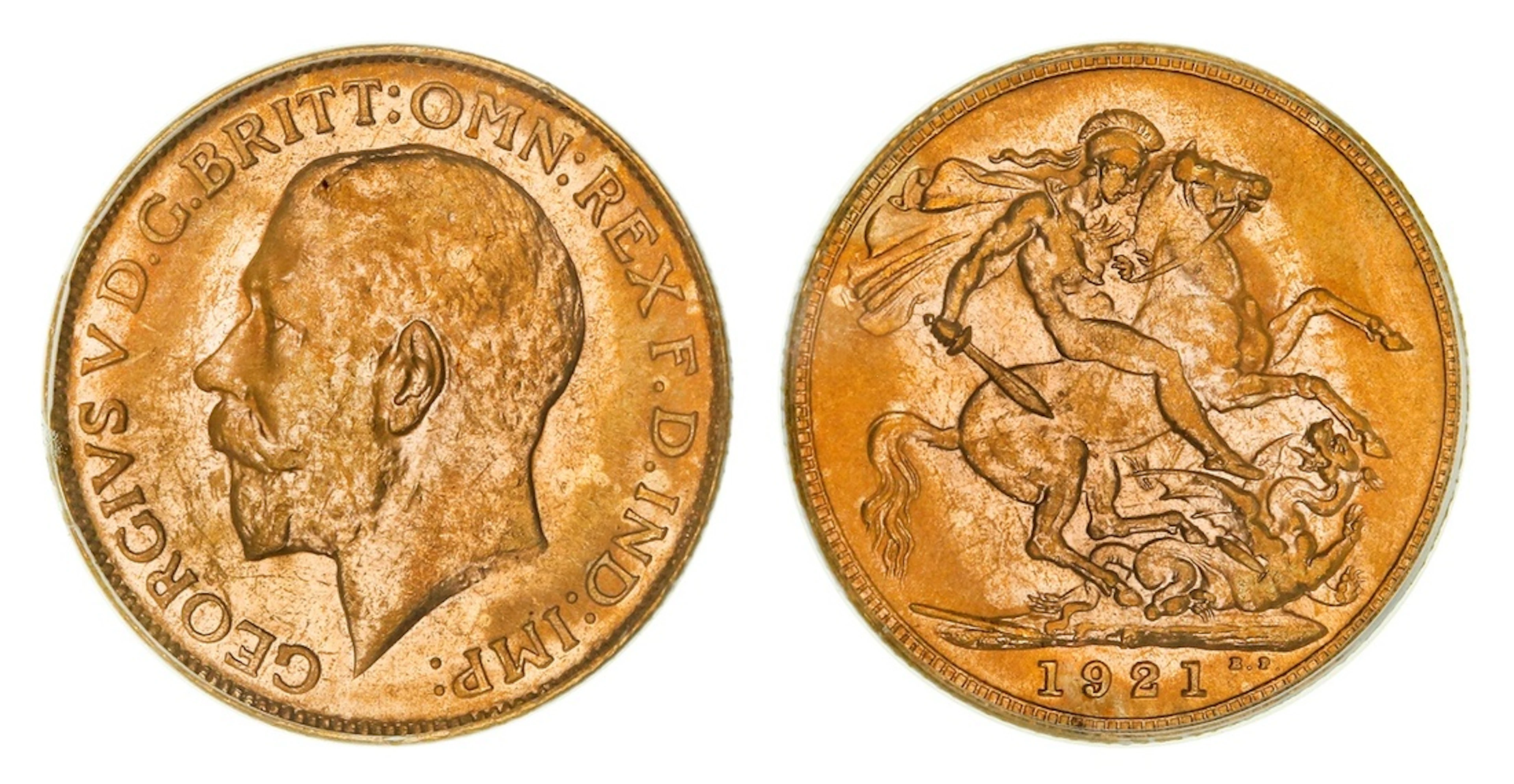 PCGS MS63 | Australia, George V (1910-1936), Sovereign, 1921-P, Perth