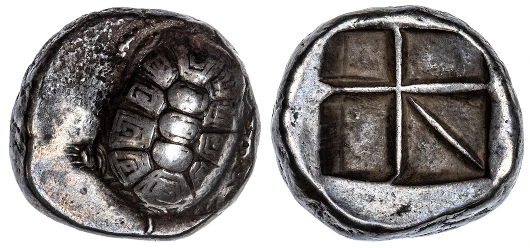 Islands off Attica, Aegina, AR Stater, struck c. 457-431 BC, 'Land