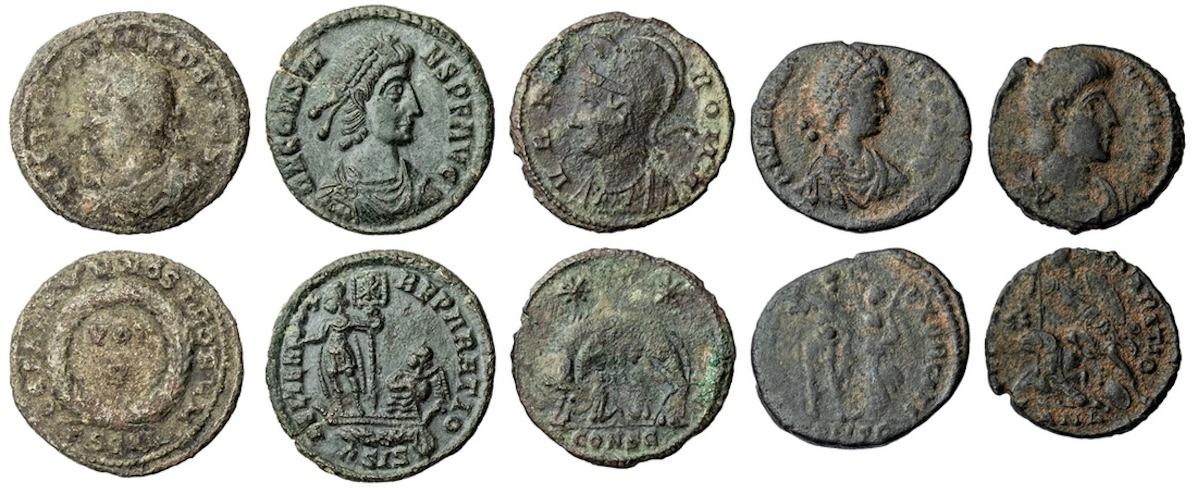 Roman Empire, a Selection of Bronze Coins (5): i) Constans (AD 337-350)