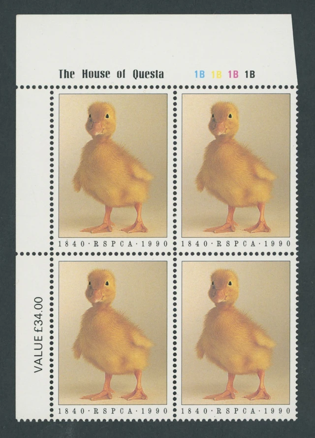 Great Britain Queen Elizabeth II 1990 RSPCA 34p. Duckling, variety