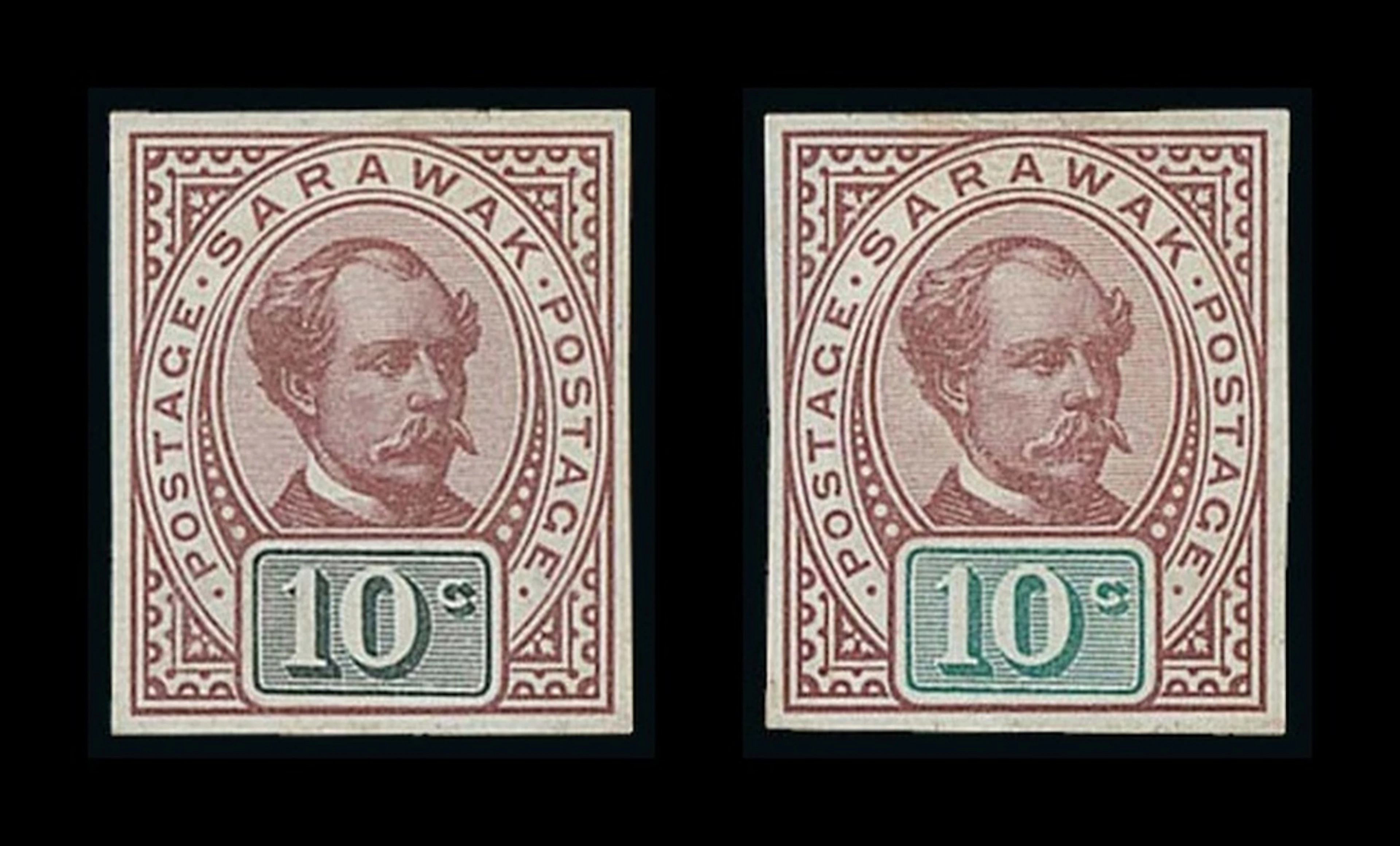 Sarawak 1899-1908 "postage postage" Issue Imperforate Colour Trials
