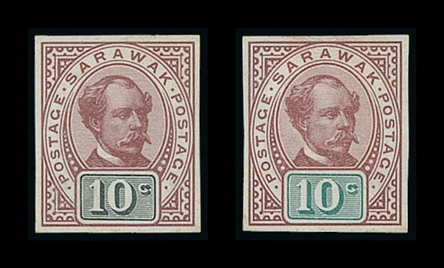 Sarawak 1899-1908 "postage postage" Issue Imperforate Colour Trials
