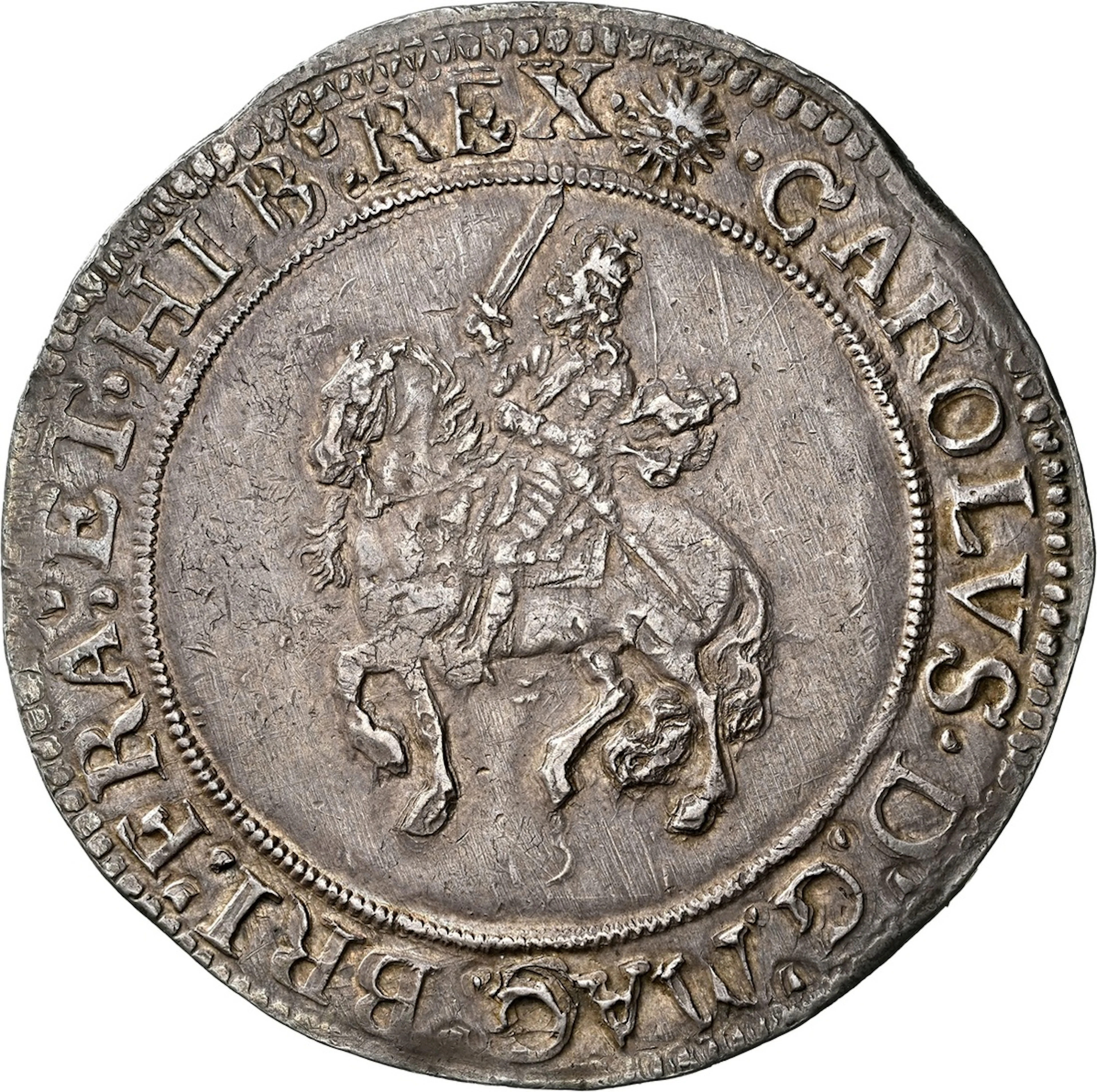 NGC AU53 | Charles I (1625-1649), Group IV, Type 4, Crown, 1645-1646