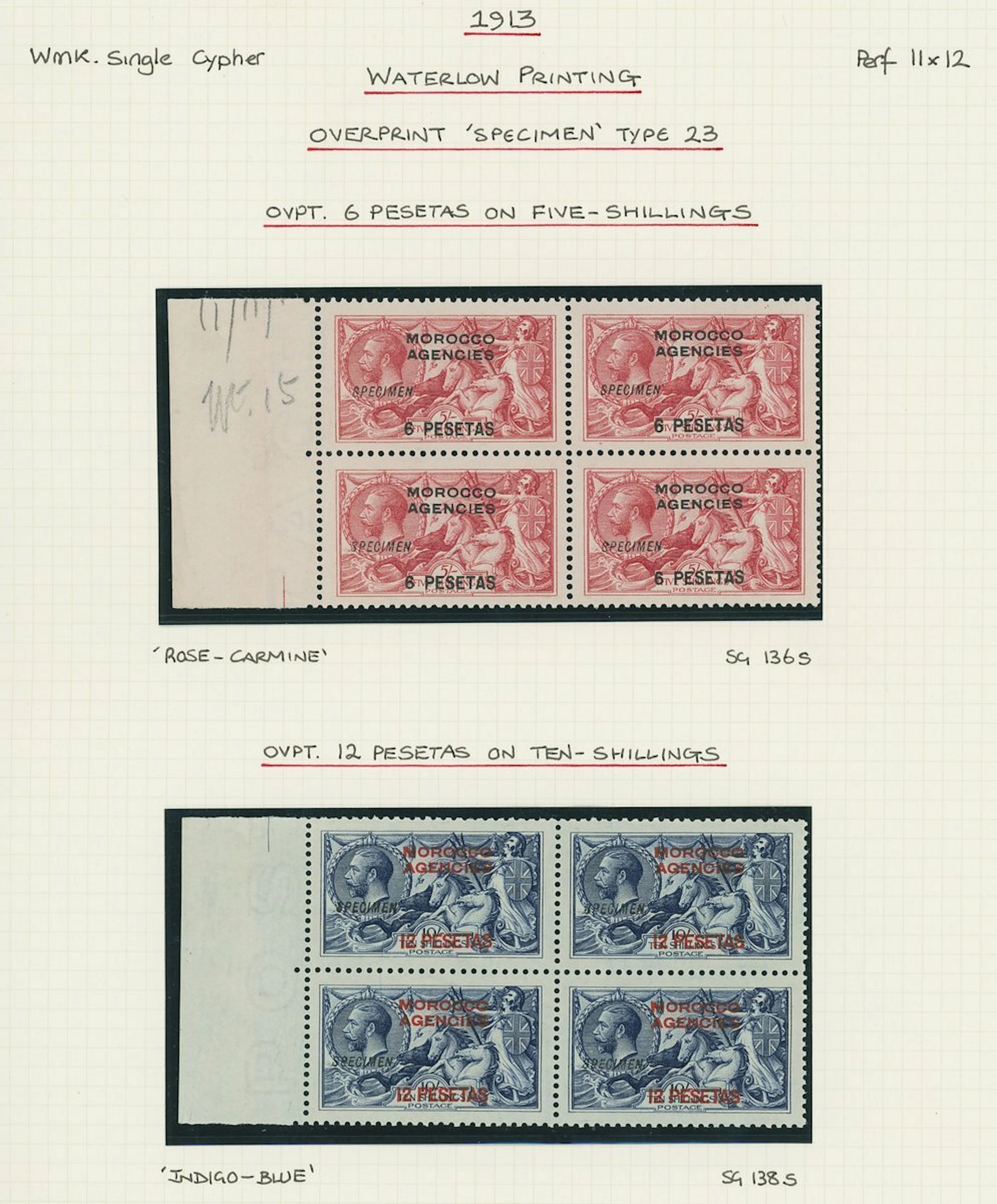 Colonial Countries Overprinted on Great Britain Morocco Agencies Spanish