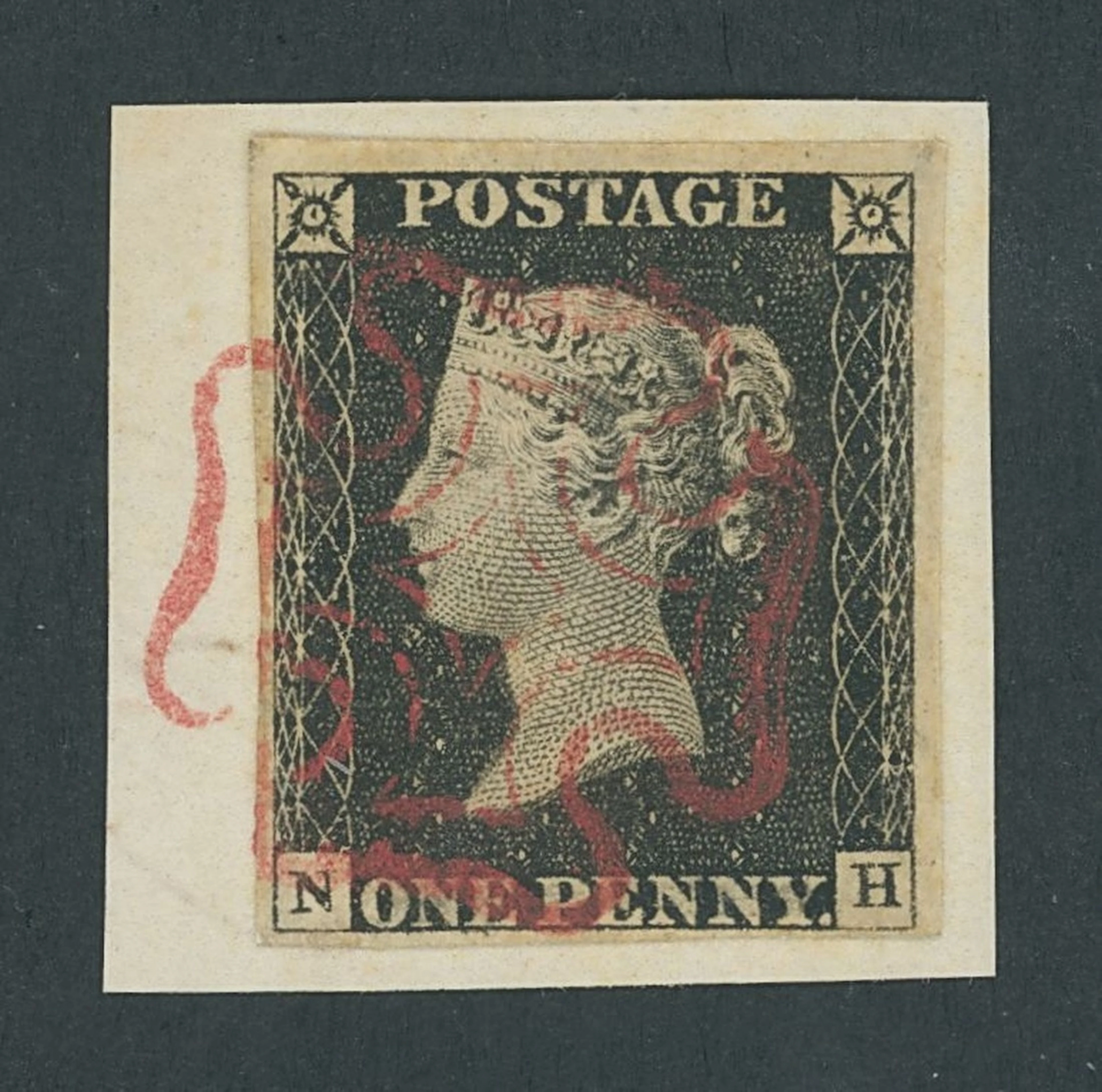 Great Britain 1840 One Penny Black Plate 2 NH, small to large margins