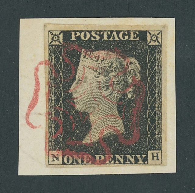 Great Britain 1840 One Penny Black Plate 2 NH, small to large margins