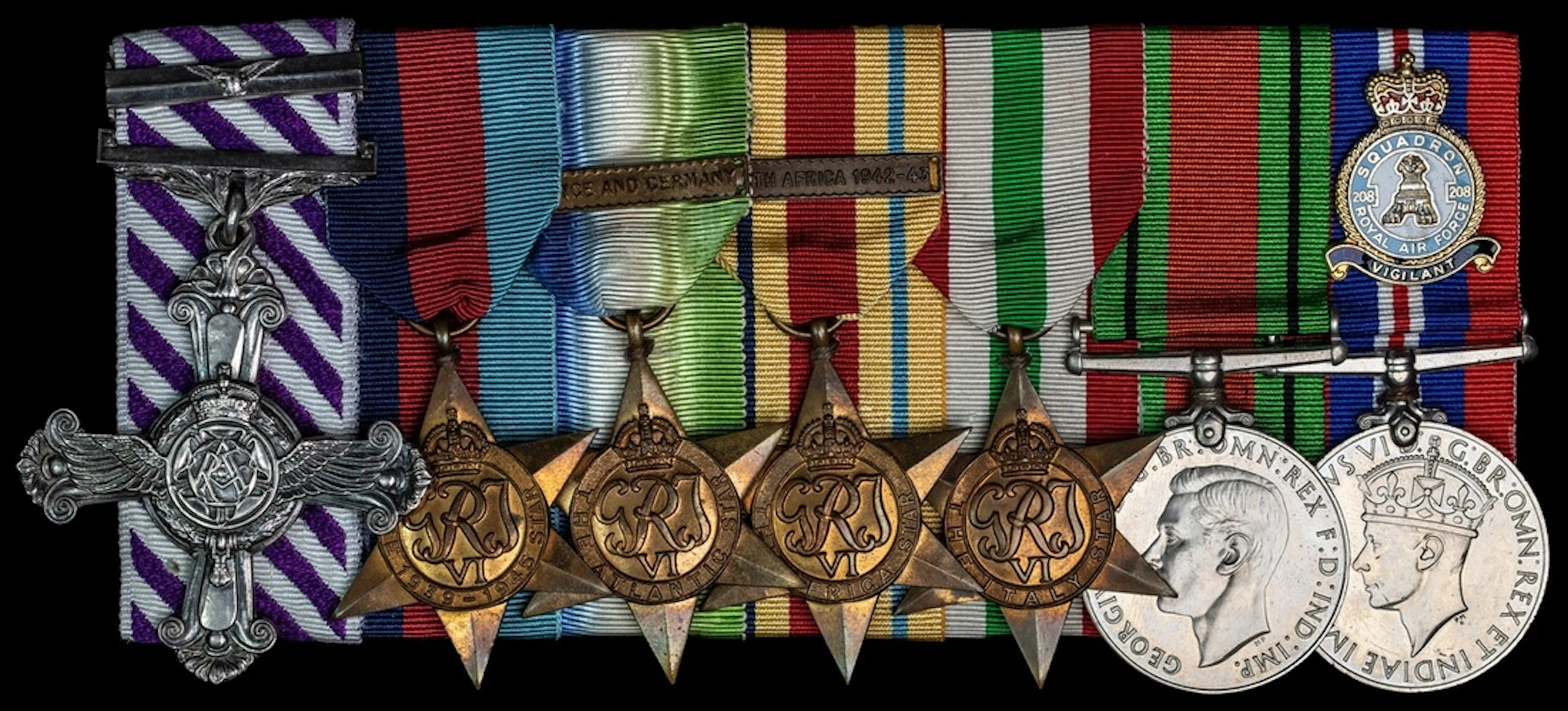 The 1942 D.F.C. and 'Kos Reconnaissance 1943' Bar group of seven awarded
