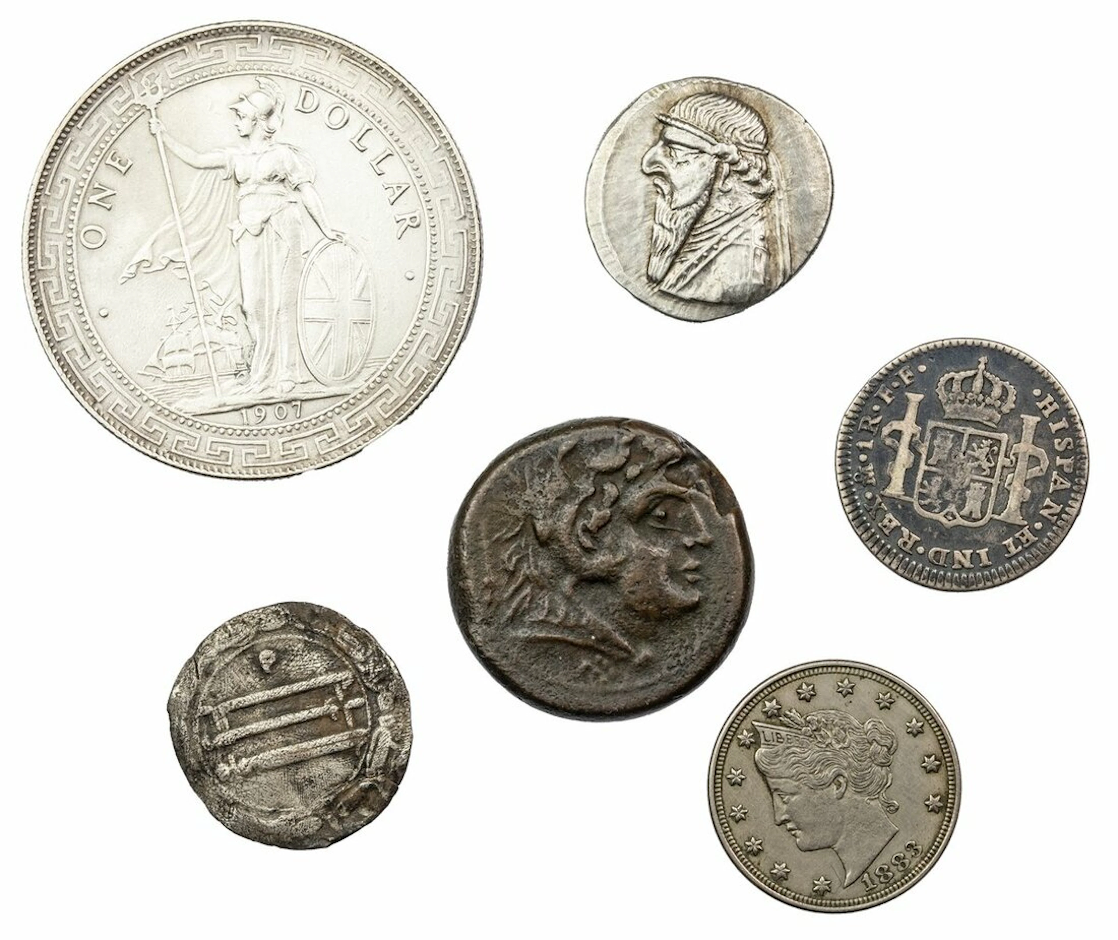 Assortment of Ancient and World Coins (9) | Bruttium, Brettii AE Double