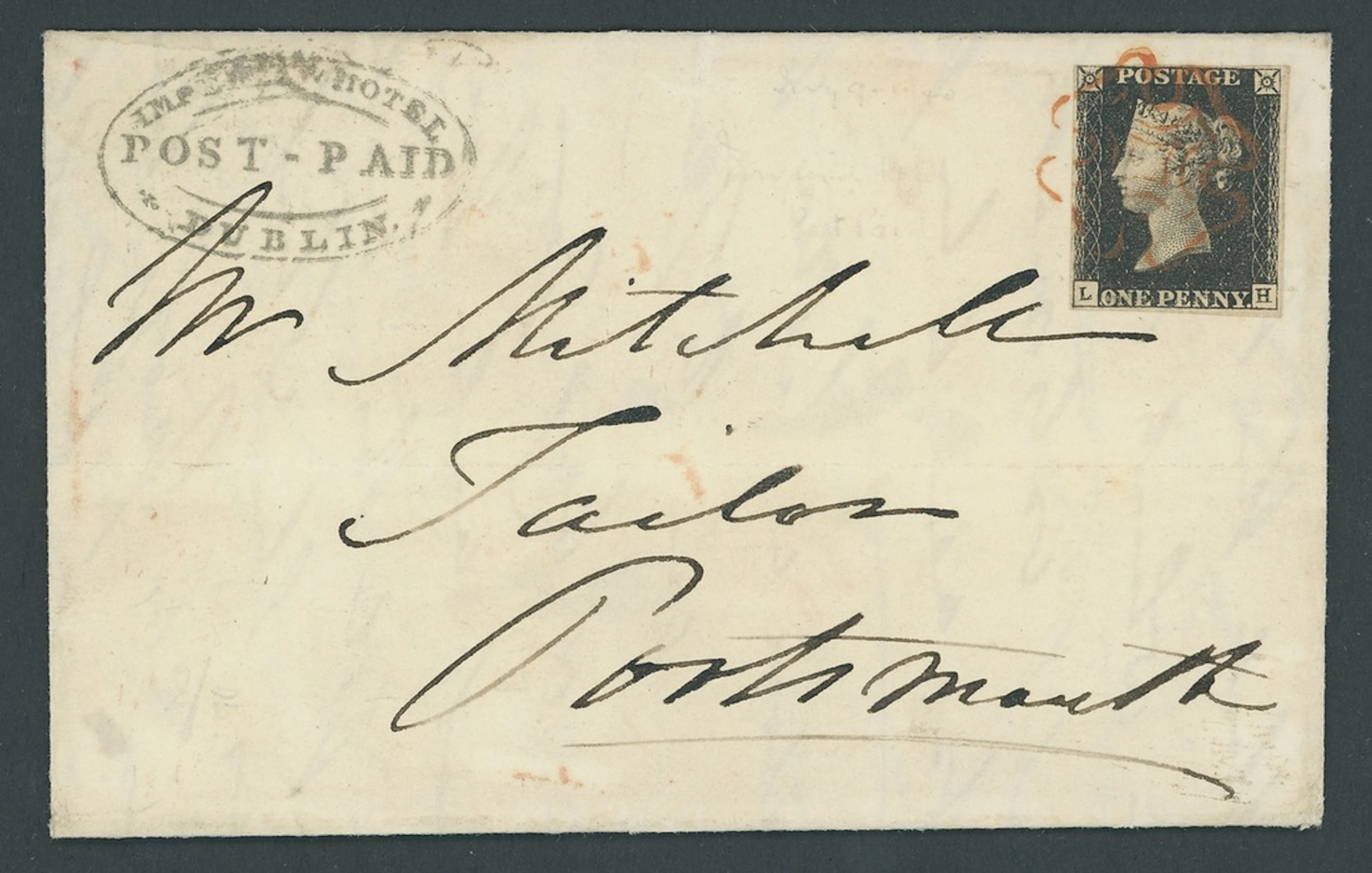 Great Britain 1840 One Penny Black Plate 4 LH
