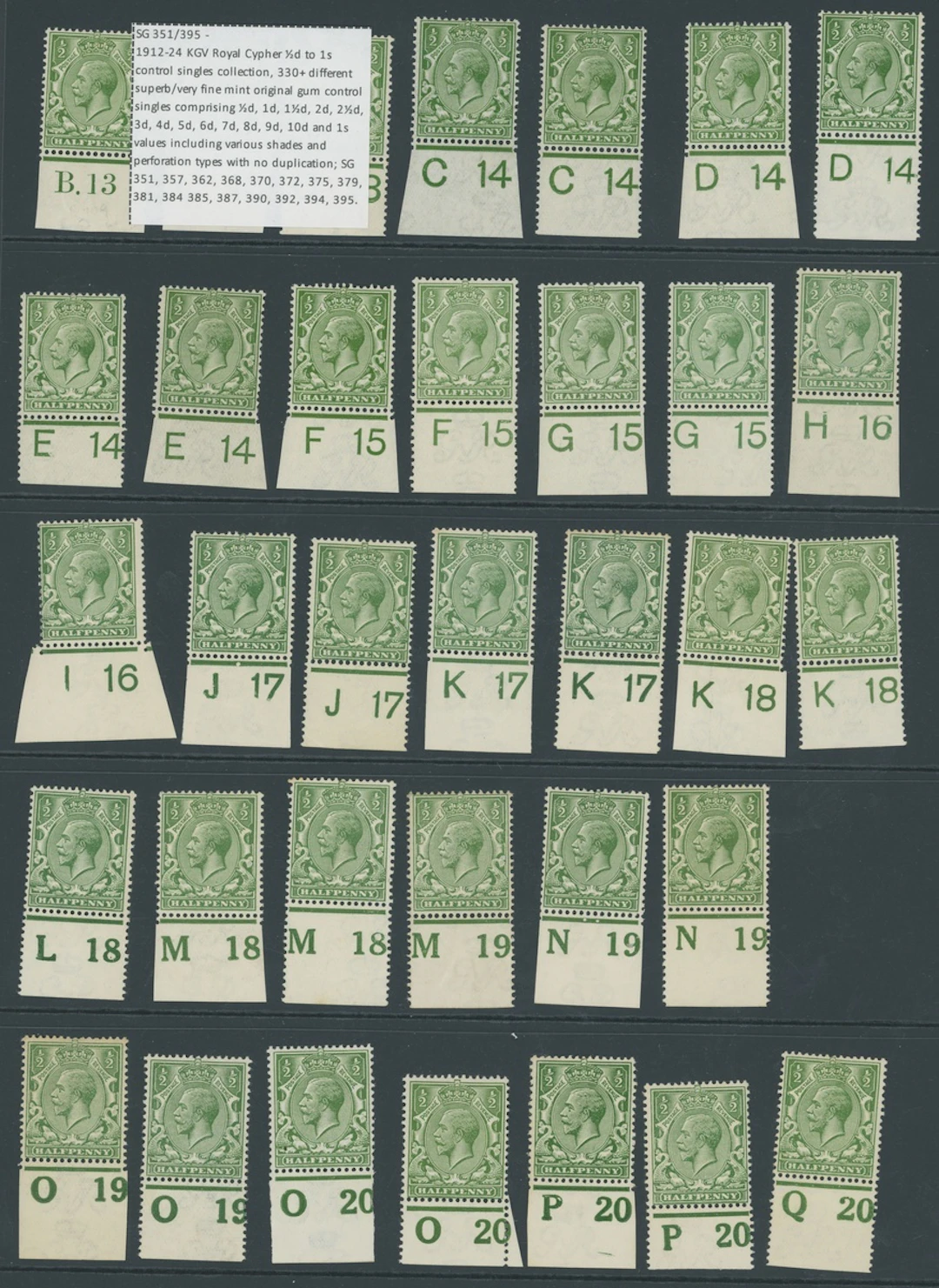 Great Britain King George V 1912-24, Watermark Simple Cypher