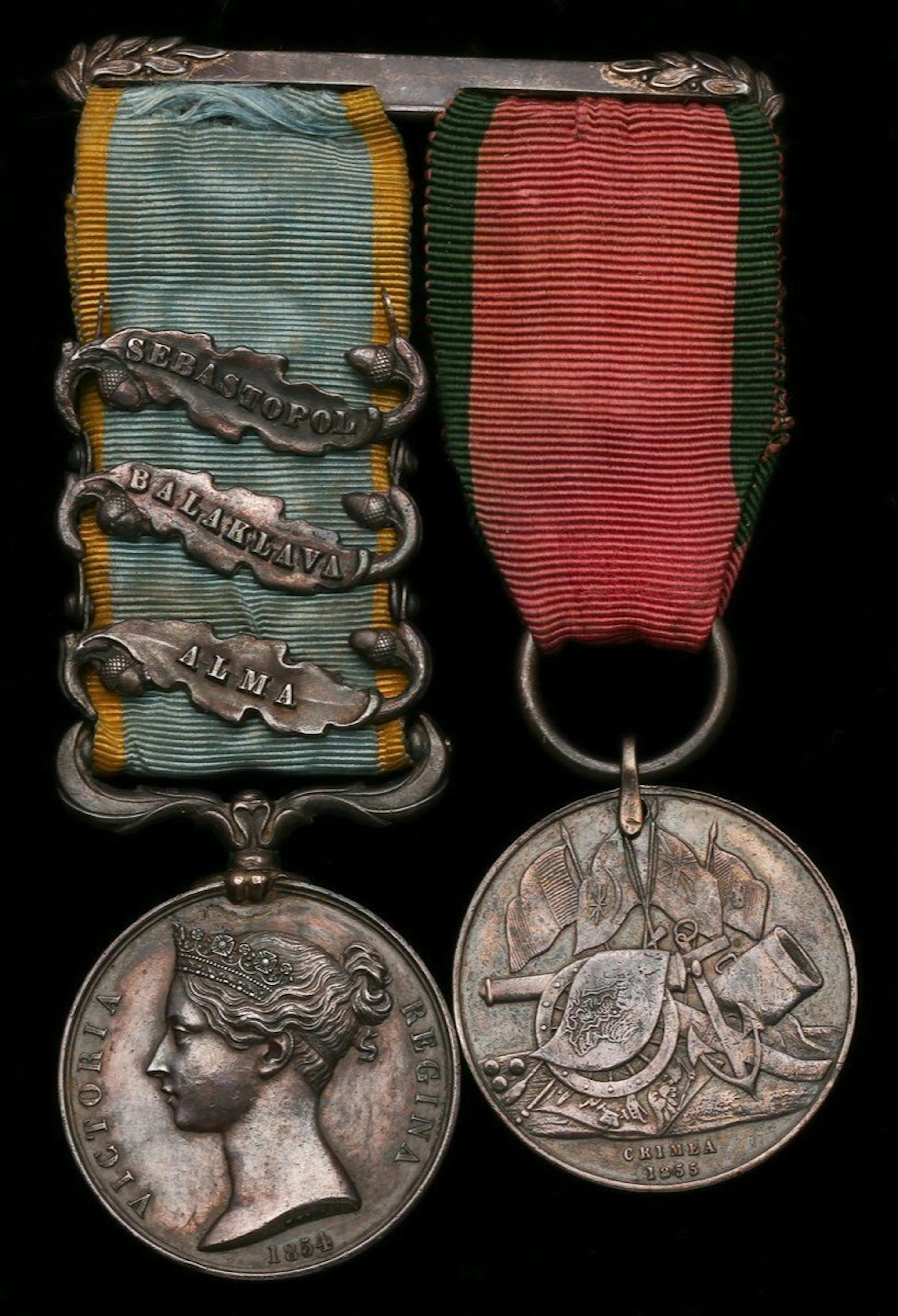 The notable Crimean War pair awarded to Colonel W. B. Ainslie, C.B.