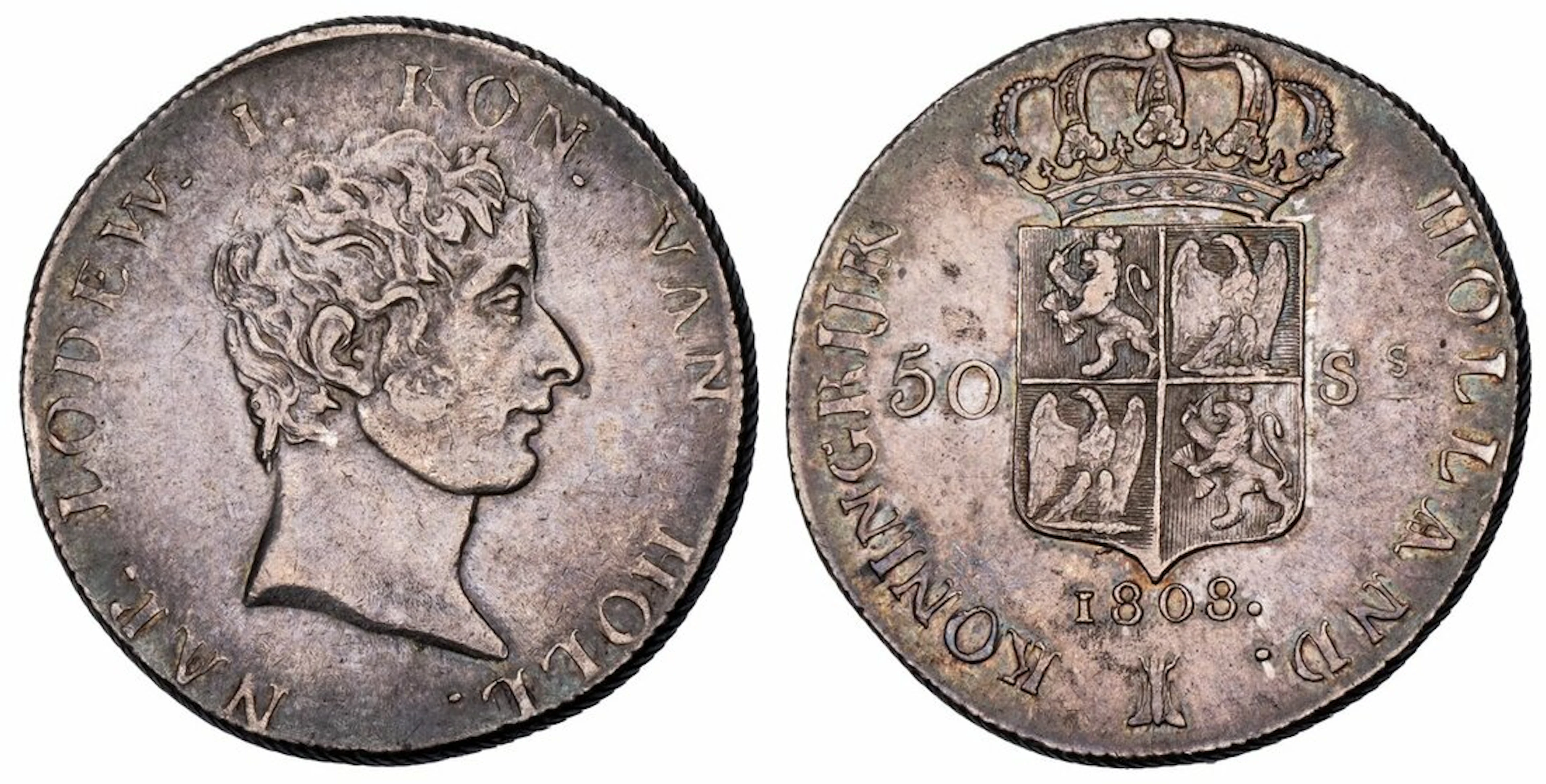 Netherlands, Louis Napoléon Bonaparte (1806-1810), 50 Stuivers, 1808