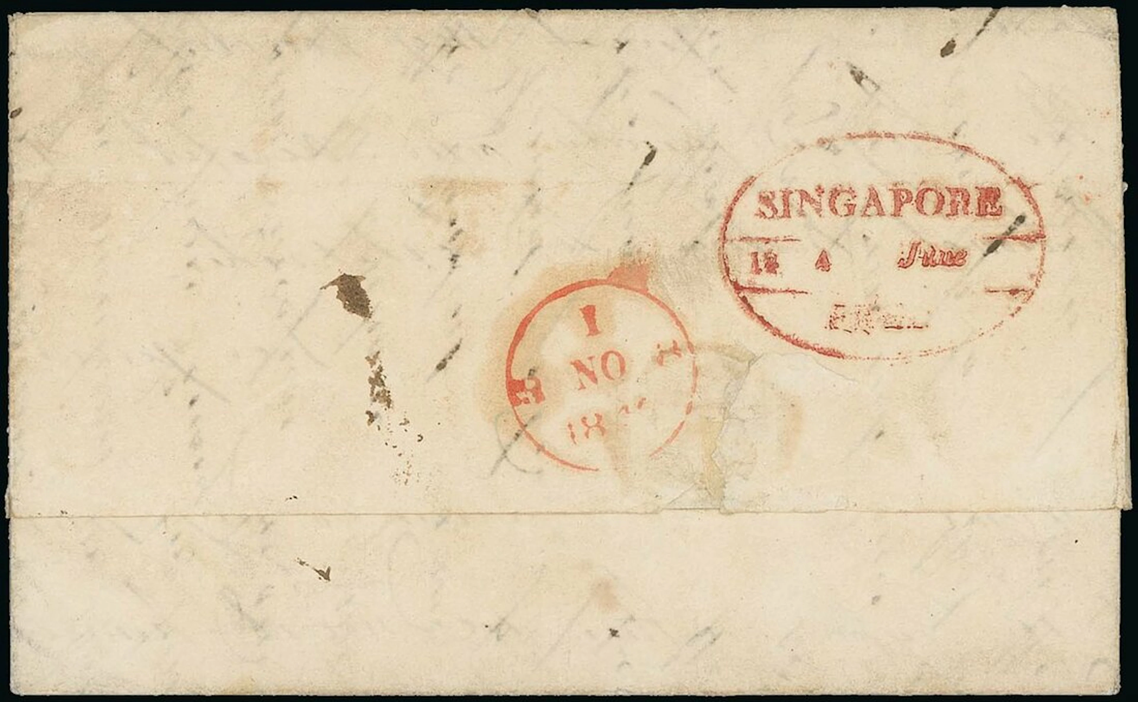 Straits Settlements Early Letters and Handstamps Singapore 1840 (12