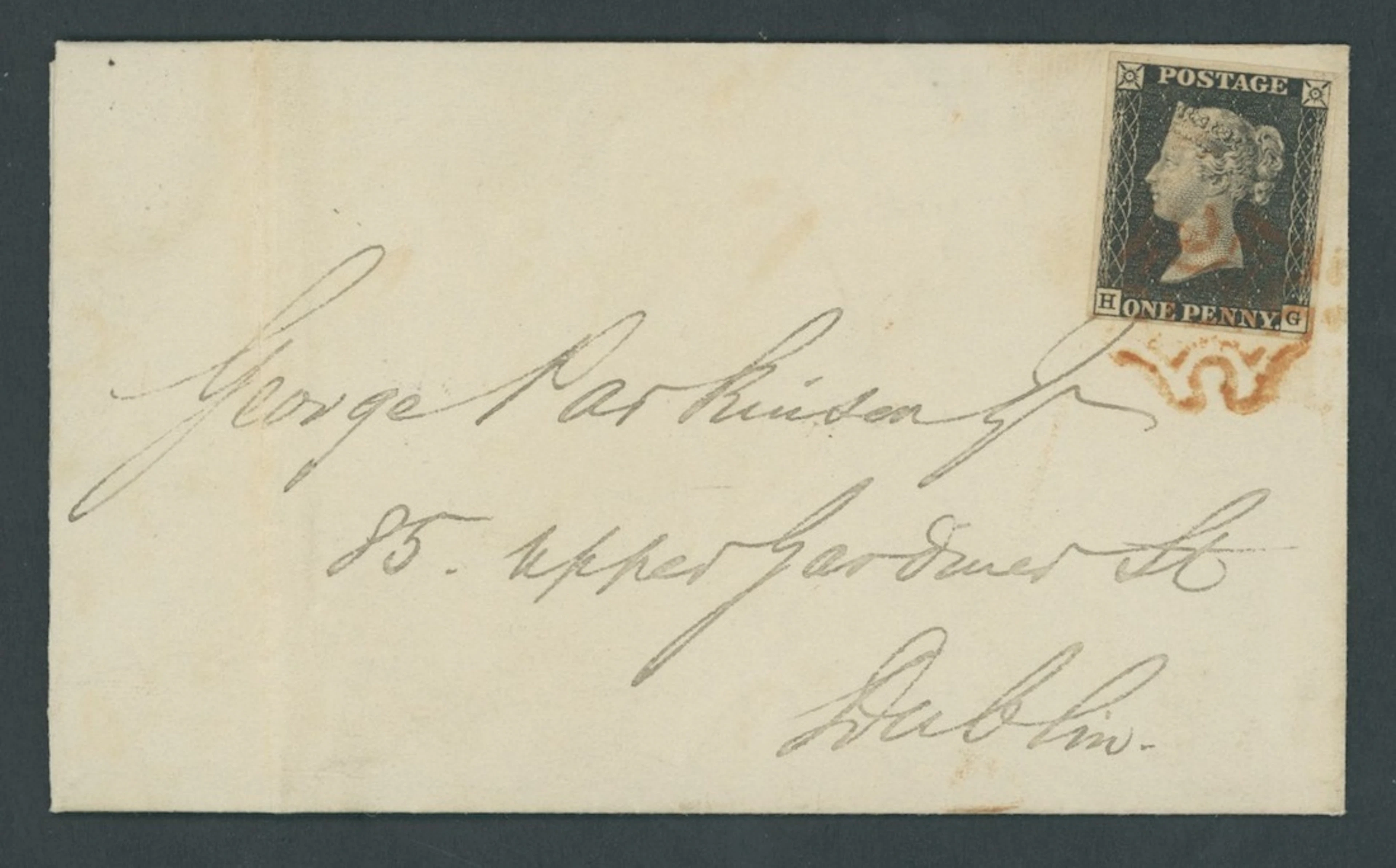 Great Britain 1840 One Penny Black Plate 7 HG, good to large margins