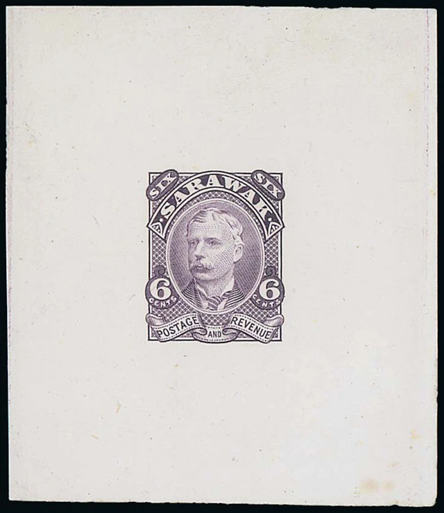 Sarawak 1895 Perkins Bacon Issue Die Proofs 6c. in violet (issued