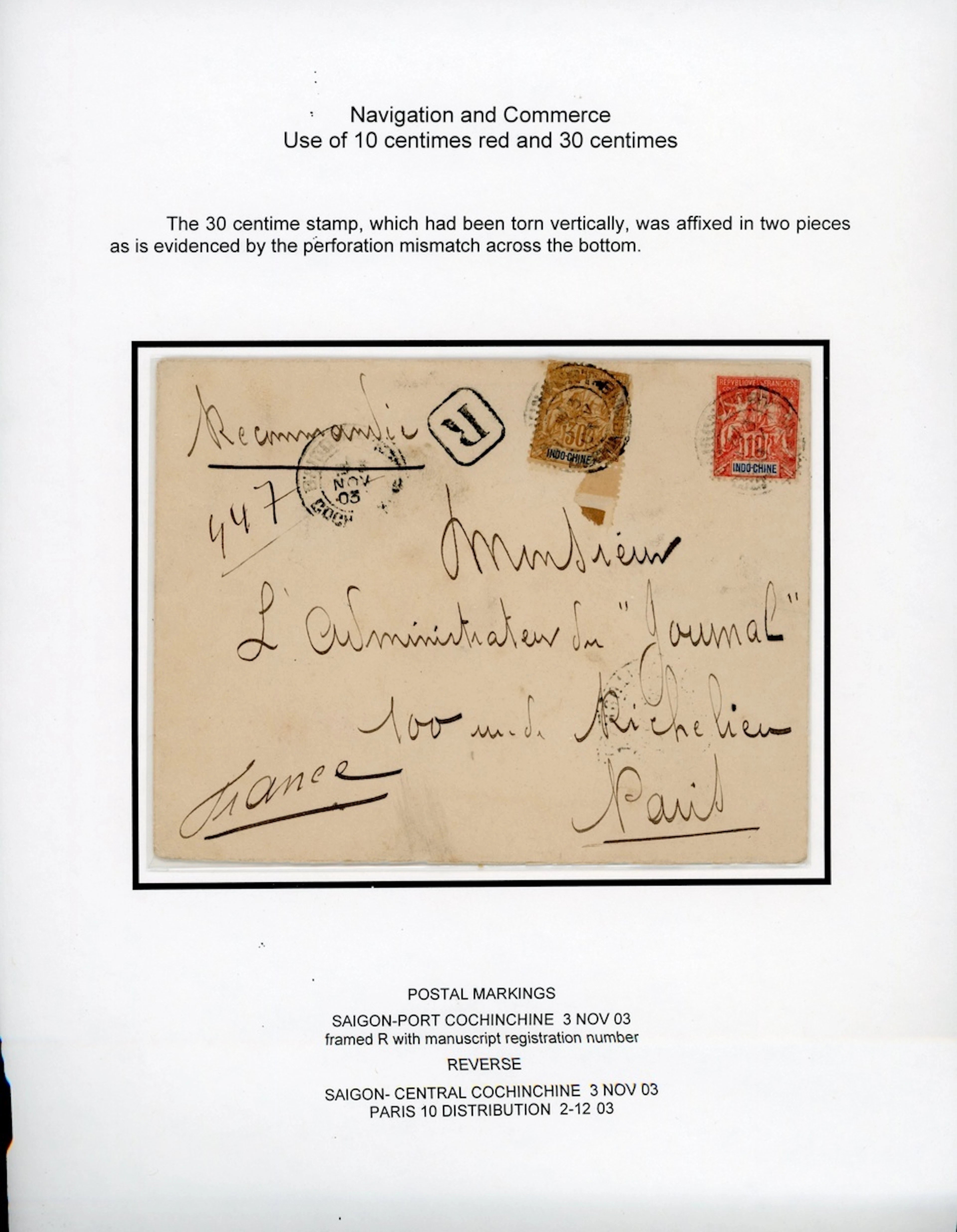 Indo-China French Indo-Chinese Post Office 1892-1900 Navigation and