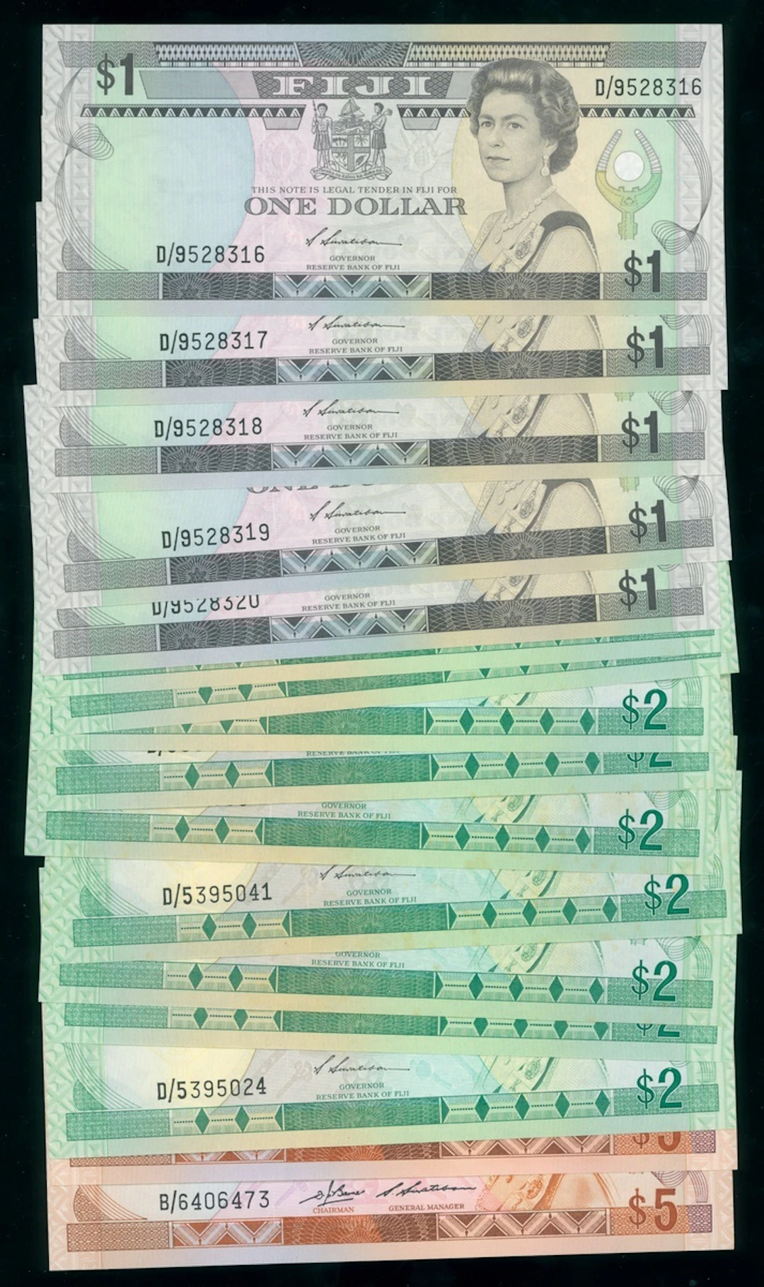 Fiji, a group of 17x, including, (Pick 83, 86, 87)