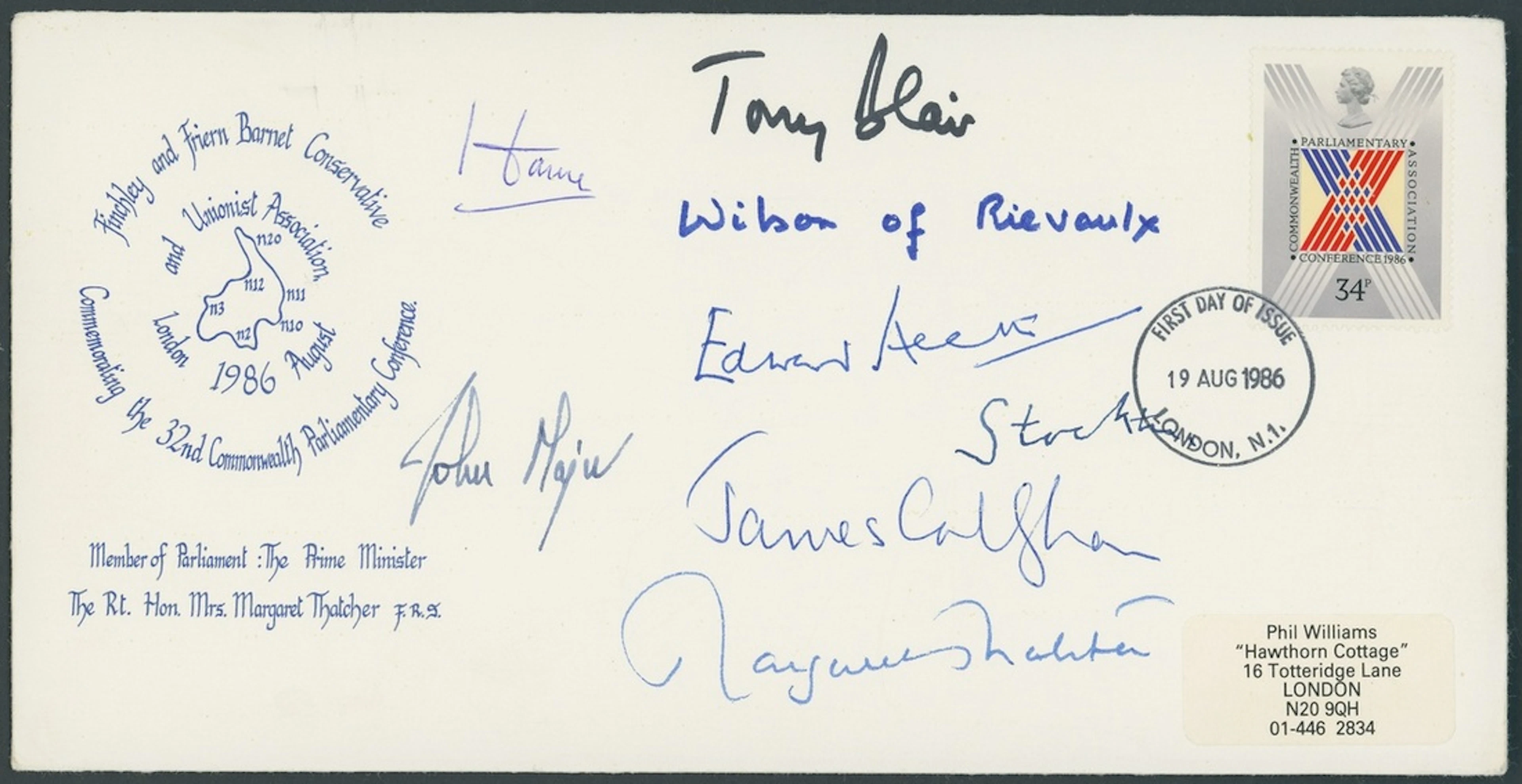 Great Britain Prime Ministers 1986 British First Day Cover commemorating