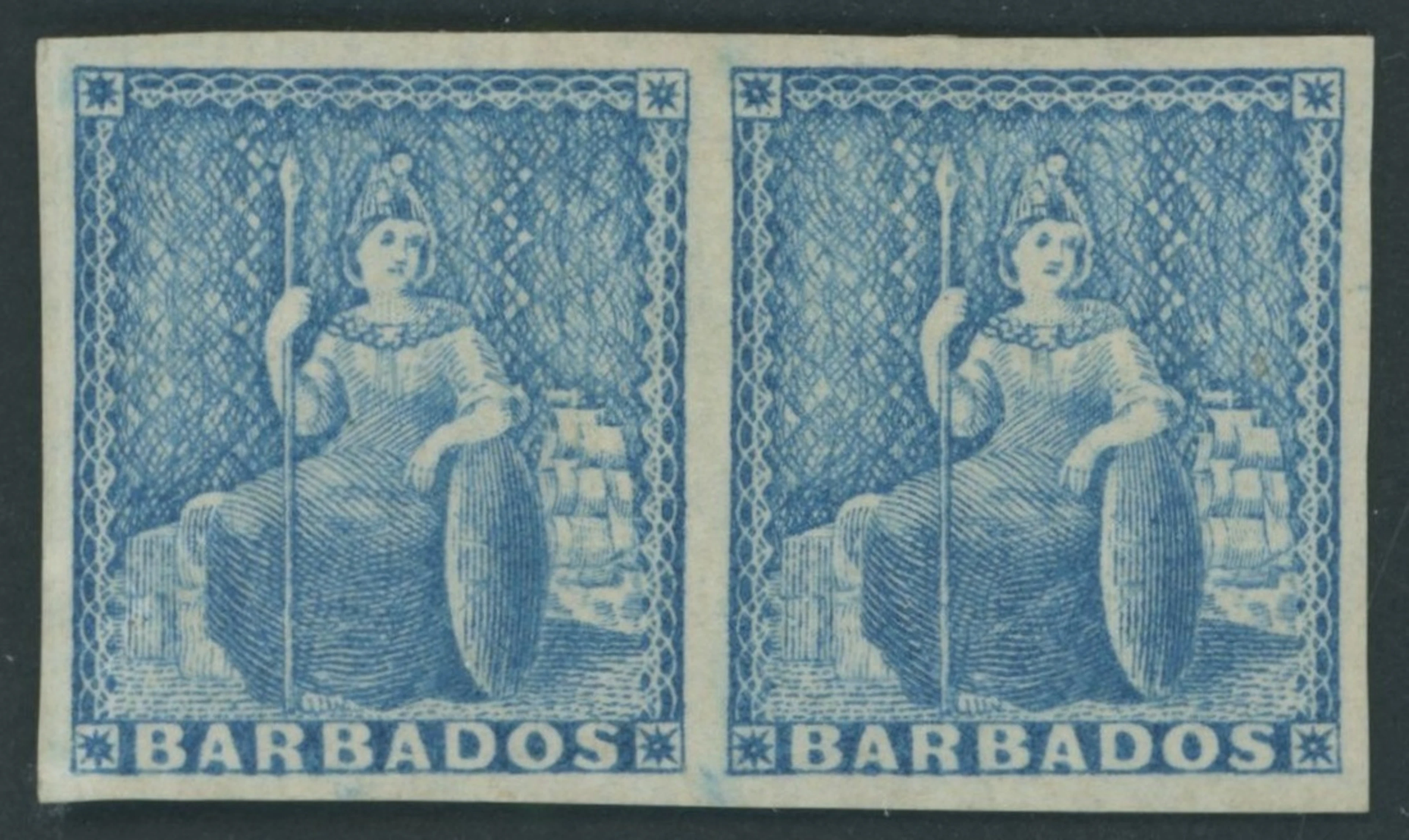Barbados Britannia Issues 1861-70 no watermark, rough perf 14 to 16