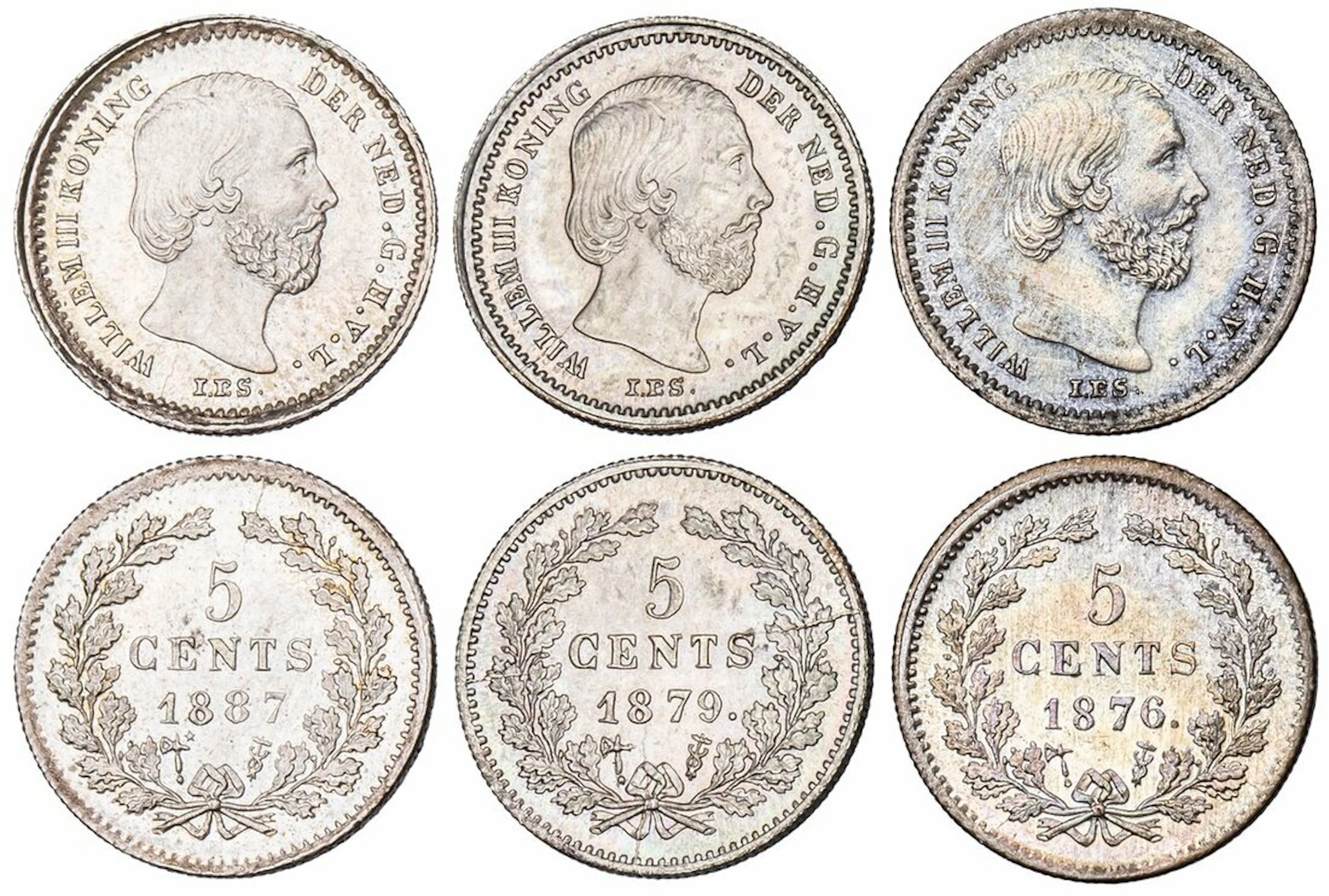 Netherlands, Willem III (1849-1890), 5 Cents (3), 1876, Royal Dutch