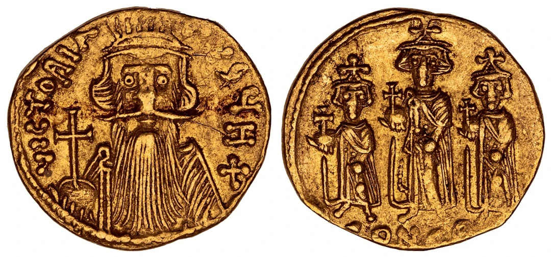 Byzantine Empire, Constans II (641-668), AV Solidus, 7th Officina