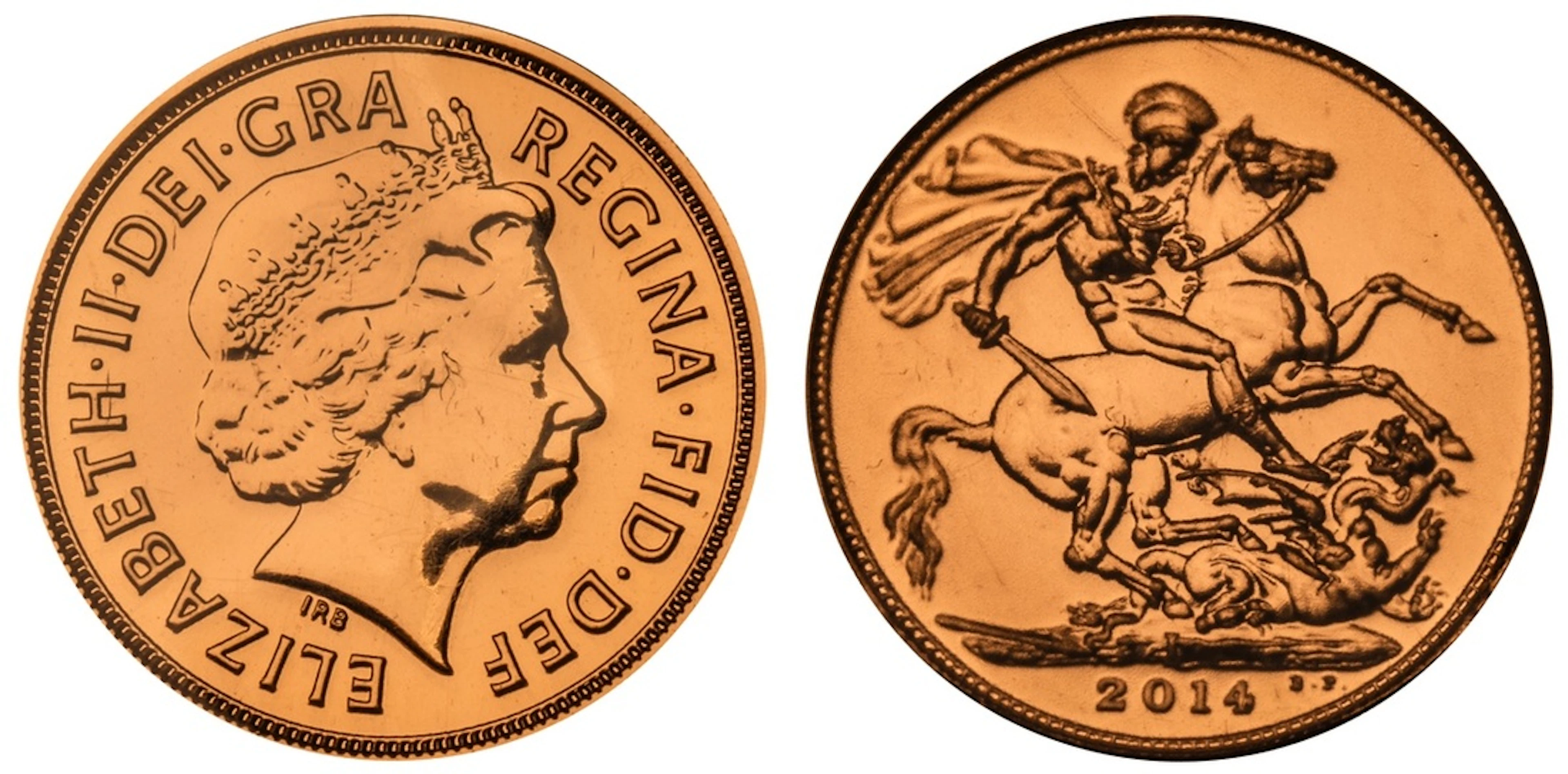 India, Elizabeth II (1952-2022), Commemorative Sovereign, 2014-I [MMTC-PAMP