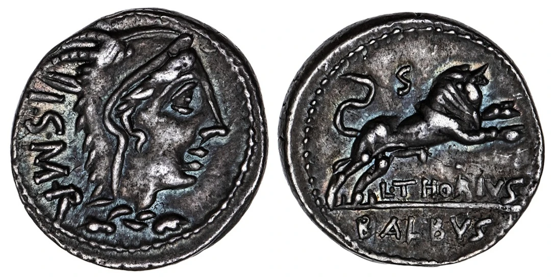 Roman Republic, L. Thorius Balbus, AR Denarius, struck 105 BC, I.