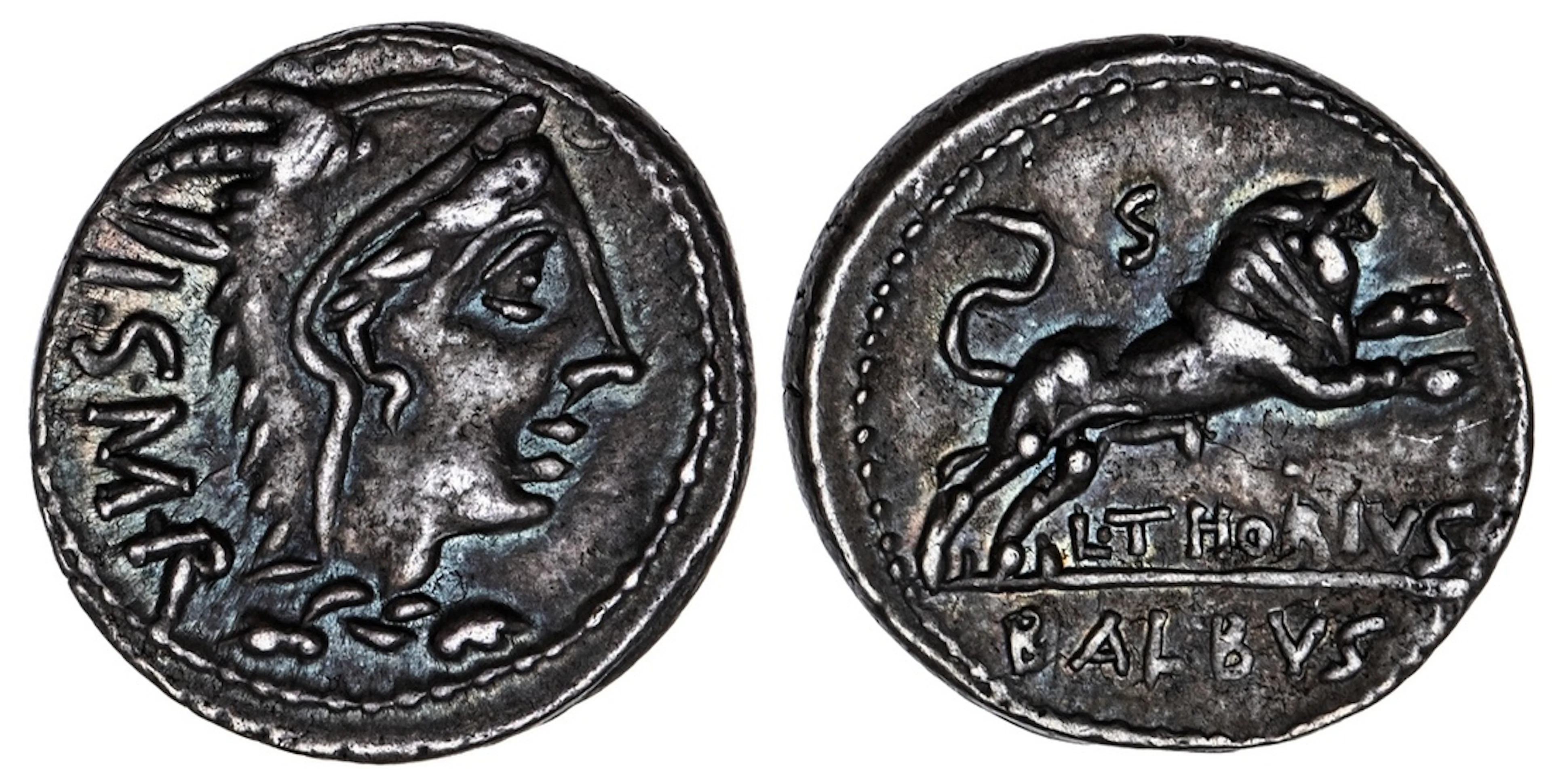 Roman Republic, L. Thorius Balbus, AR Denarius, struck 105 BC, I.