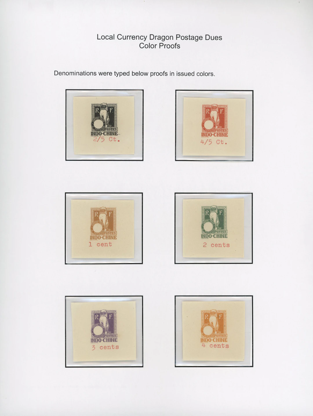 Indo-China French Indo-Chinese Post Office 1922 Postage Due Dragon issue