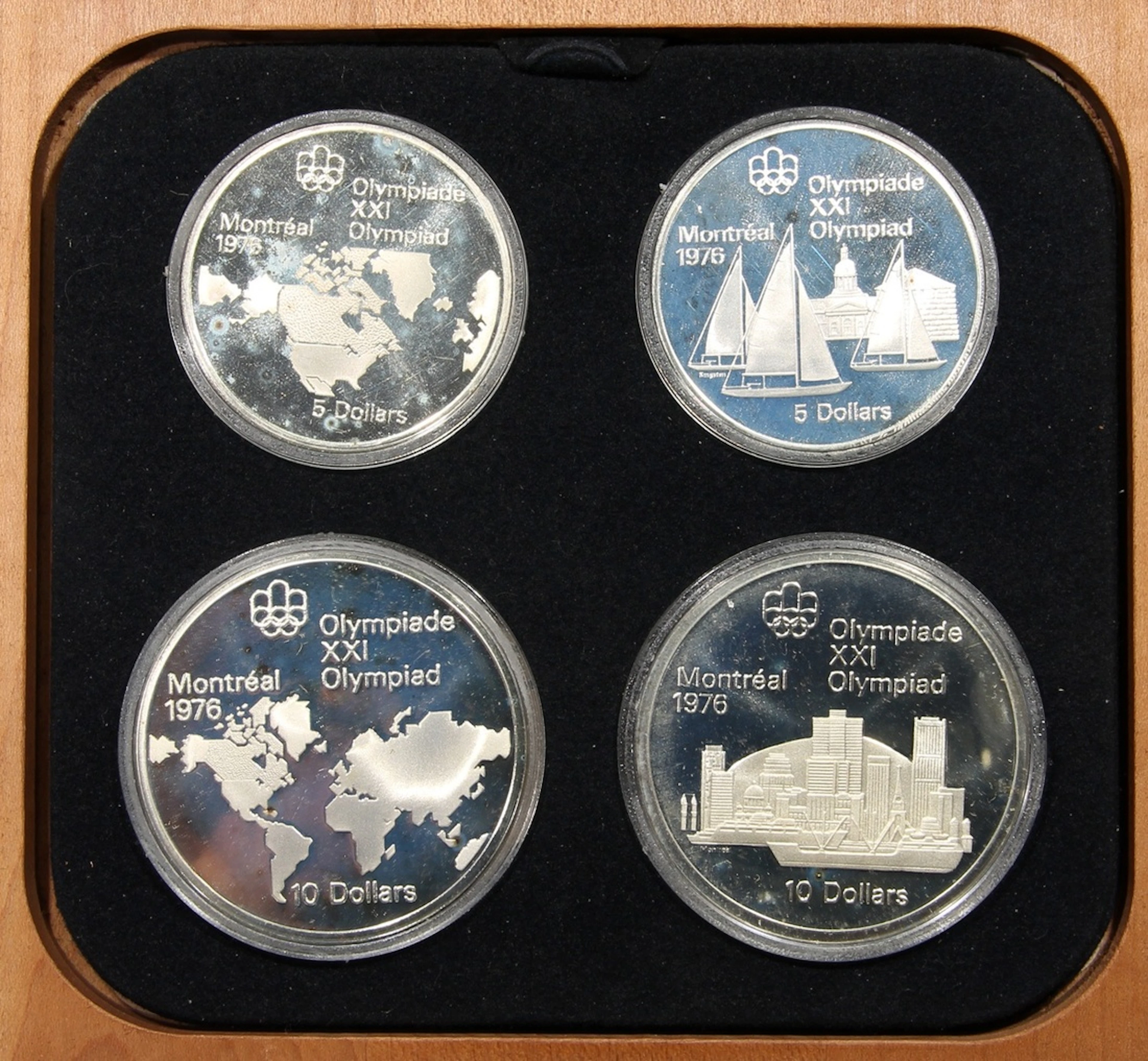 Canada, a set of the 1973 Olympics silver proof set, including $5