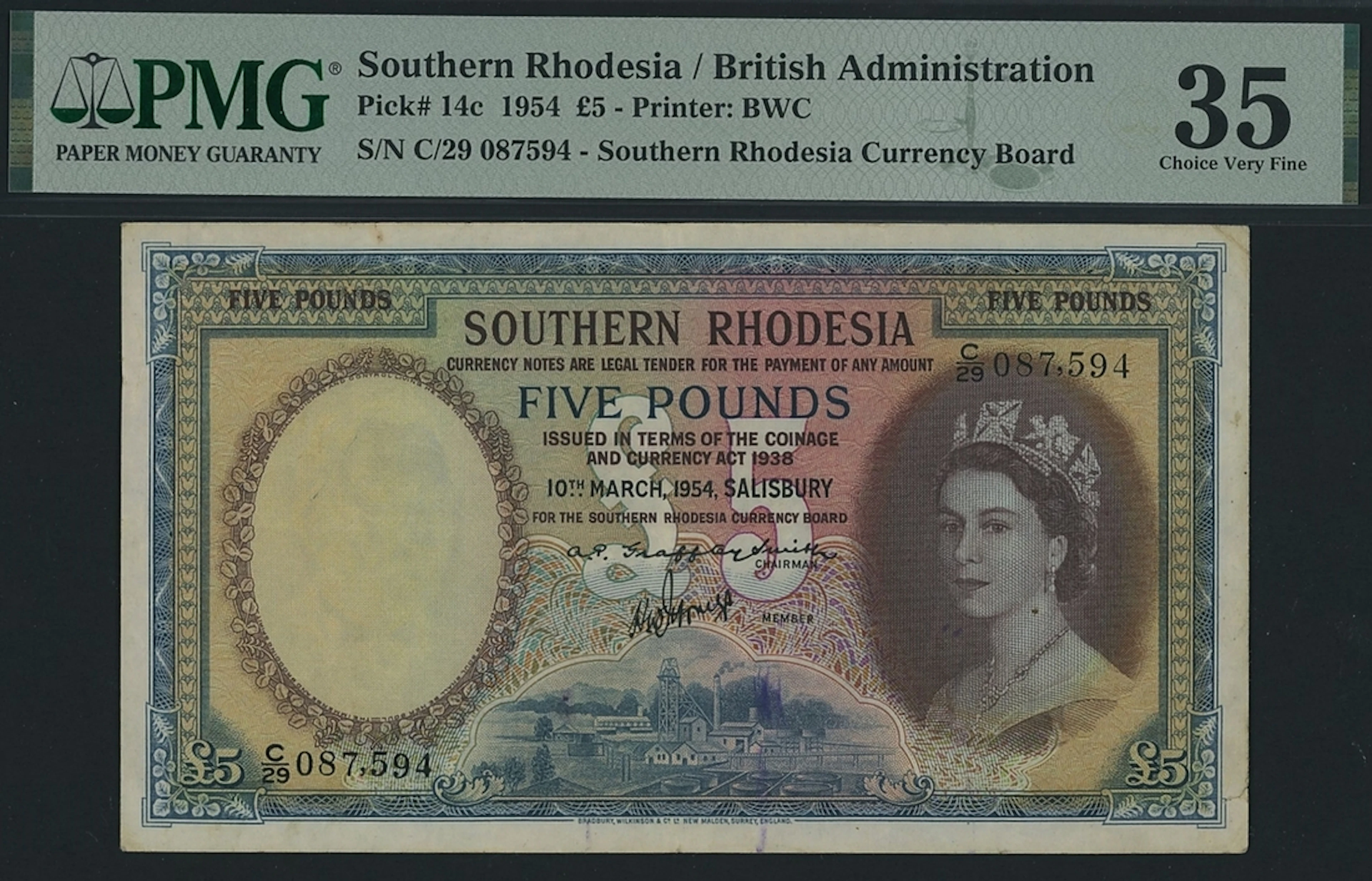 Southern Rhodesia, British Administration, *TOP POP* £5, Salisbury