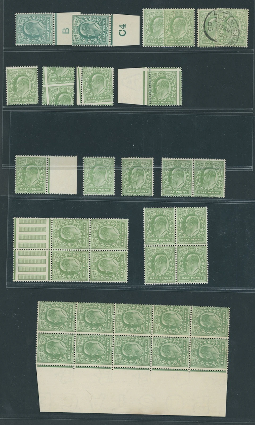 Great Britain King Edward VII A mostly mint ½d. selection with 1902-10
