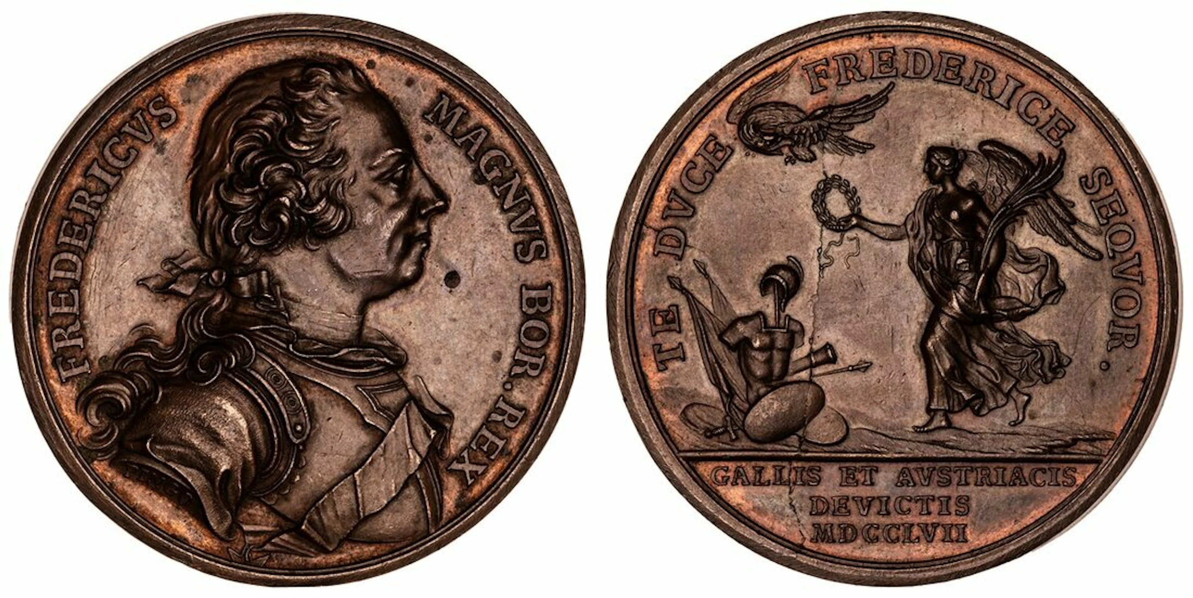 German States, Prussia, France and Austria Defeated AE Medal, 1757