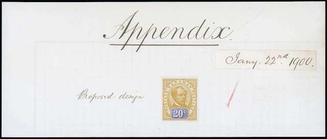 Sarawak 1899-1908 "postage postage" Issue Essays 20c. imperforate