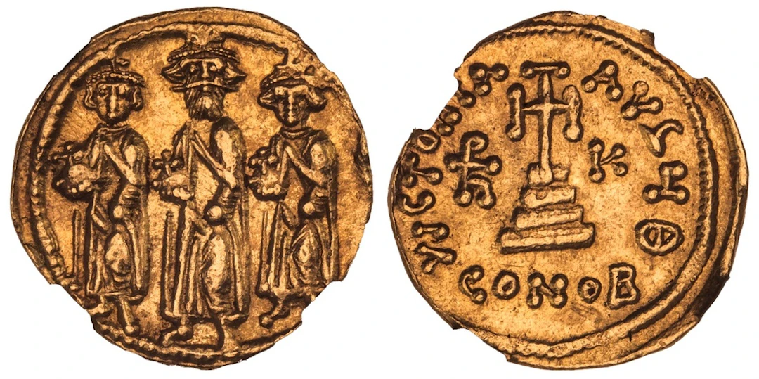 NGC Ch AU | Byzantine Empire, Heraclius (610-641), AV Solidus, 9th
