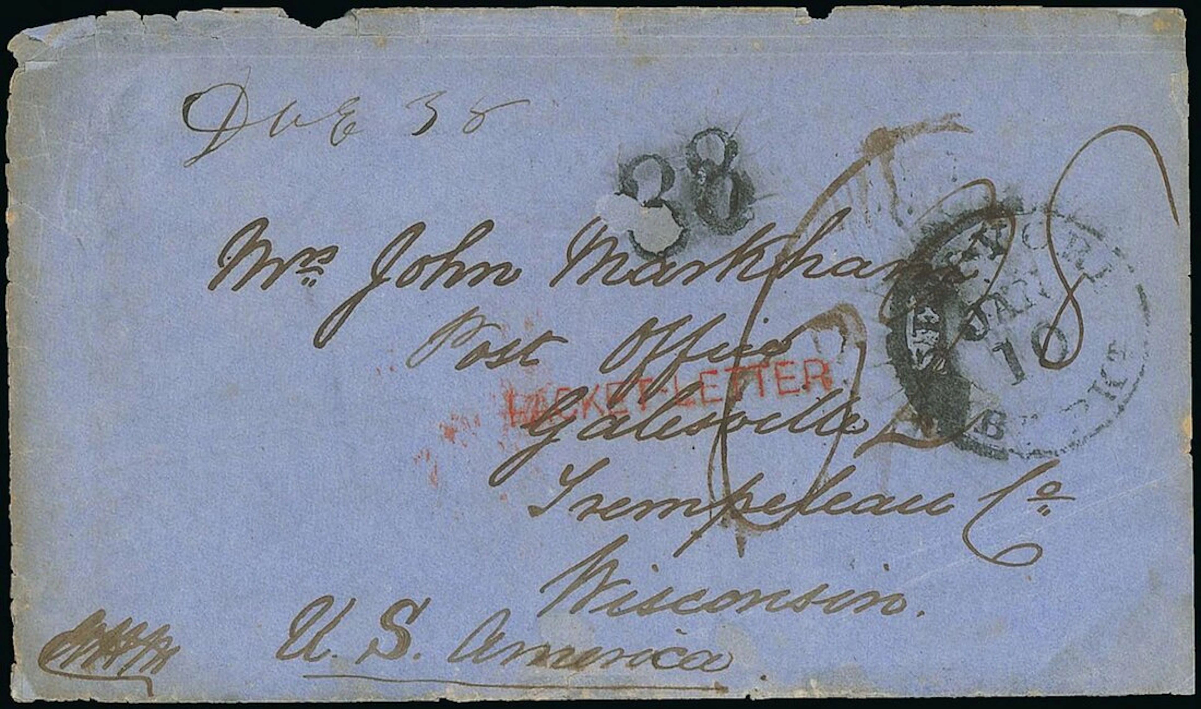 Hong Kong Postal History Second Opium War 1858 (26 Oct.) opened-out