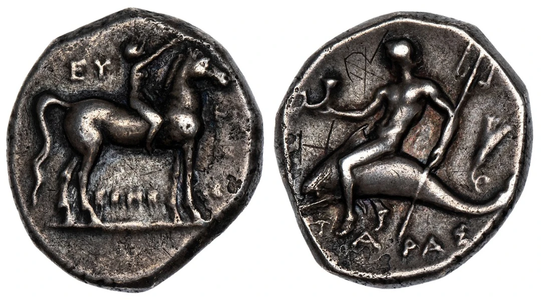 Pedigreed to 1939 | Calabria, Tarentum, AR Nomos, struck c. 272-240