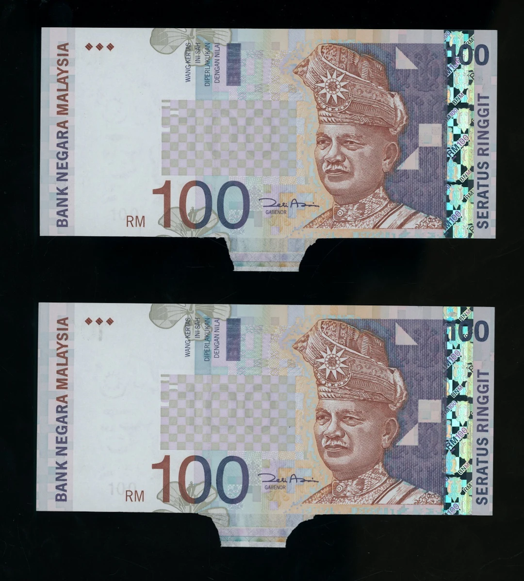 Bank Negara Malaysia, ERROR 100 ringgit (2), ND (2001), serial numbers