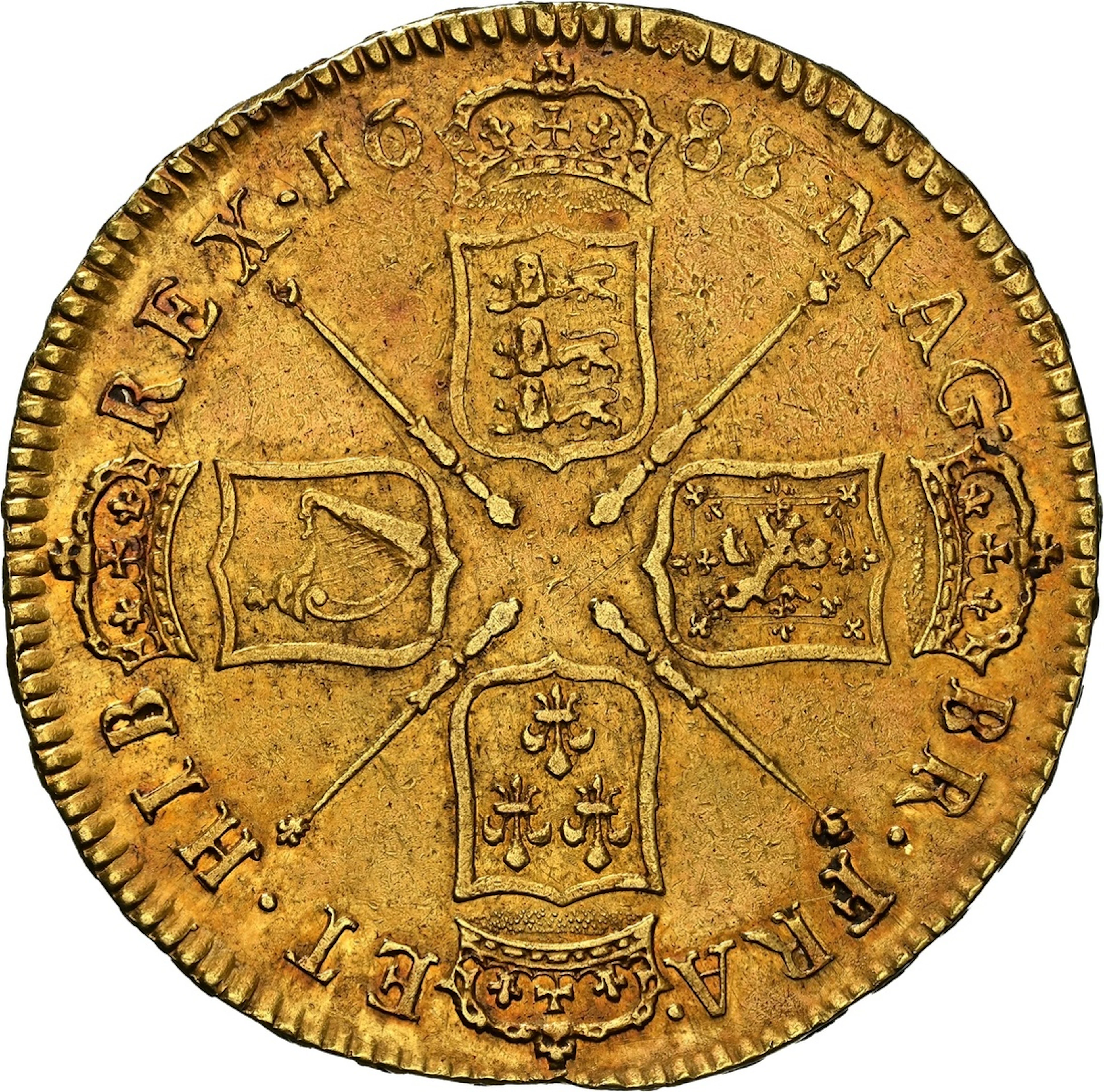 James II (1685-1688), Five-Guineas, 1688 QVARTO