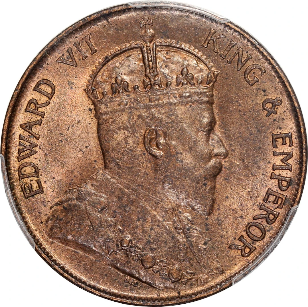 Hong Kong, [PCGS MS64RB] bronze 1 cent, 1905H, Edward VII on obverse