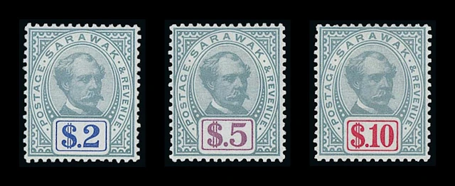 Sarawak 1888-97 "postage & revenue" Issue Prepared for use but not